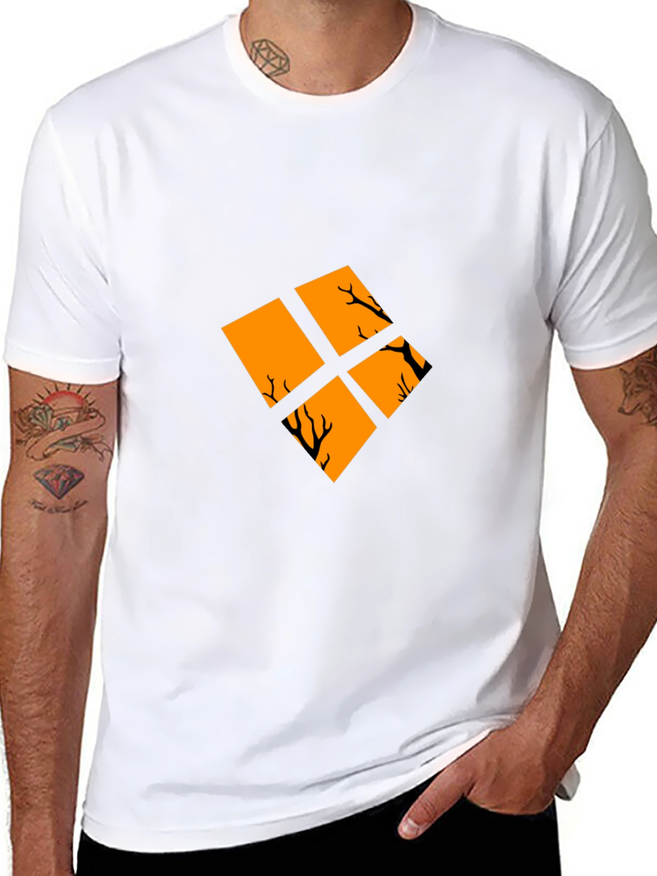 Spooky Tree Branch Graphic Tee - Halloween Style