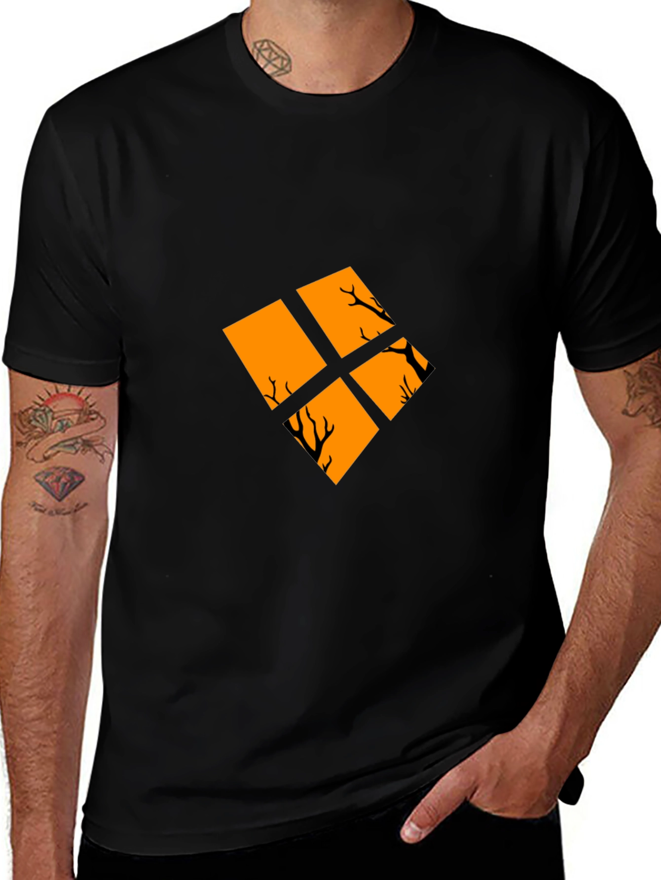 Spooky Tree Branch Graphic Tee - Halloween Style