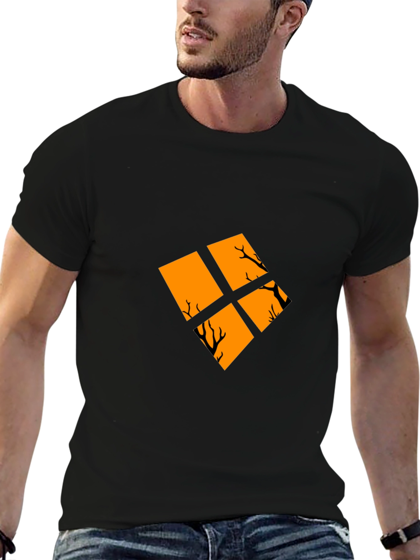 Spooky Tree Branch Graphic Tee - Halloween Style