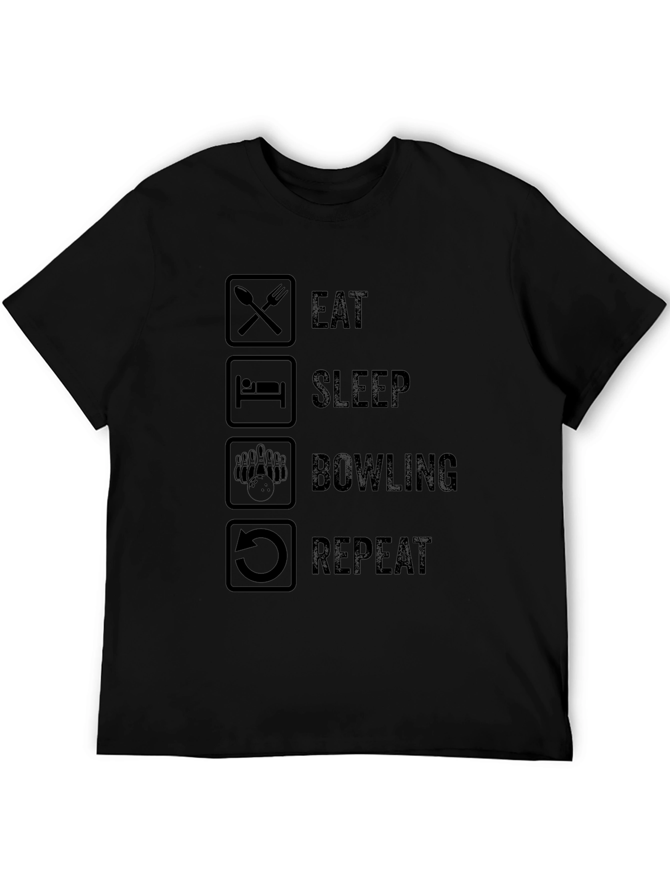 Eat Sleep Bowling Repeat Graphic Tee