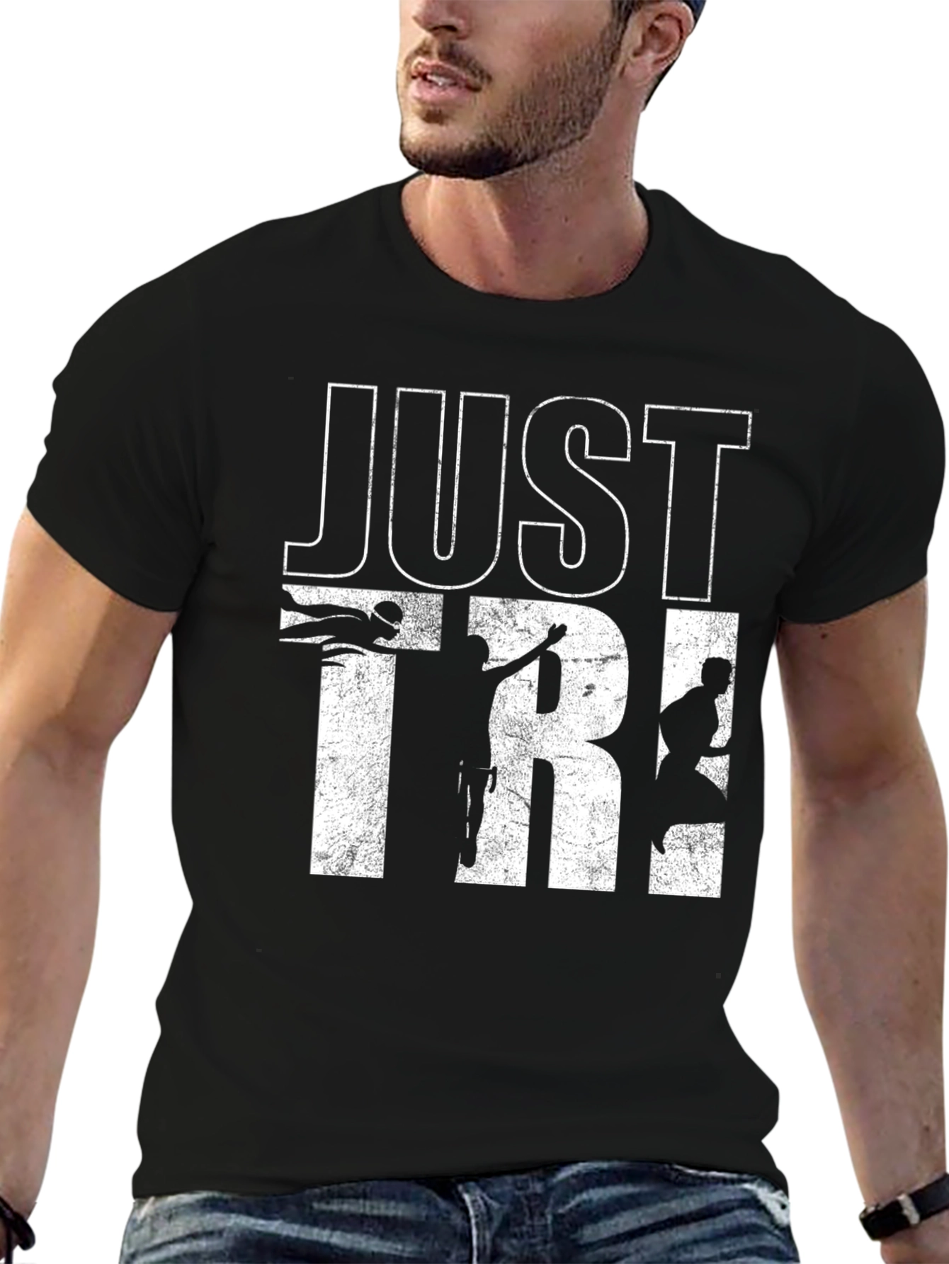 Just Tri It Black T-Shirt