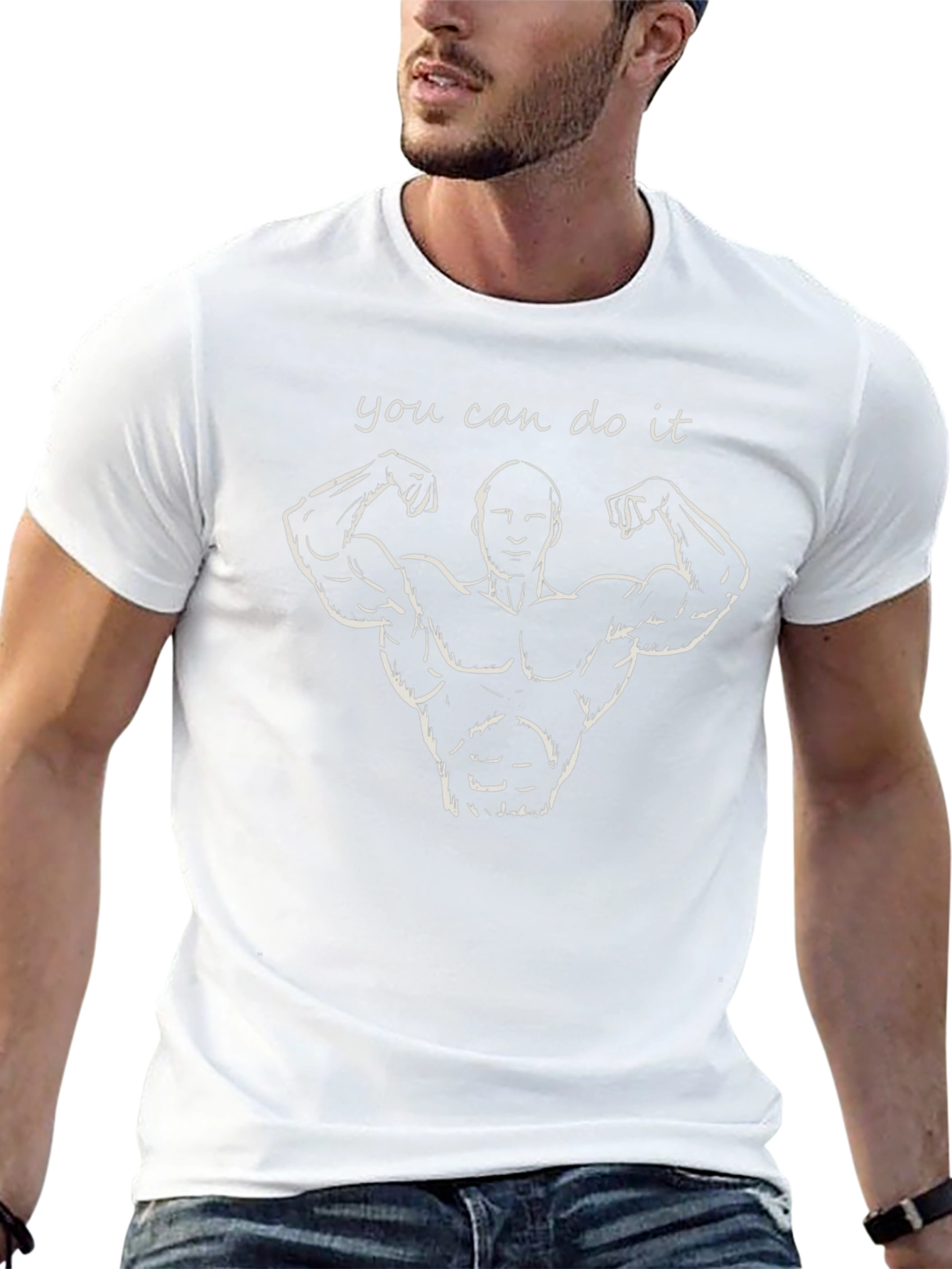 Motivating Gym T-Shirt: You Can Do It!