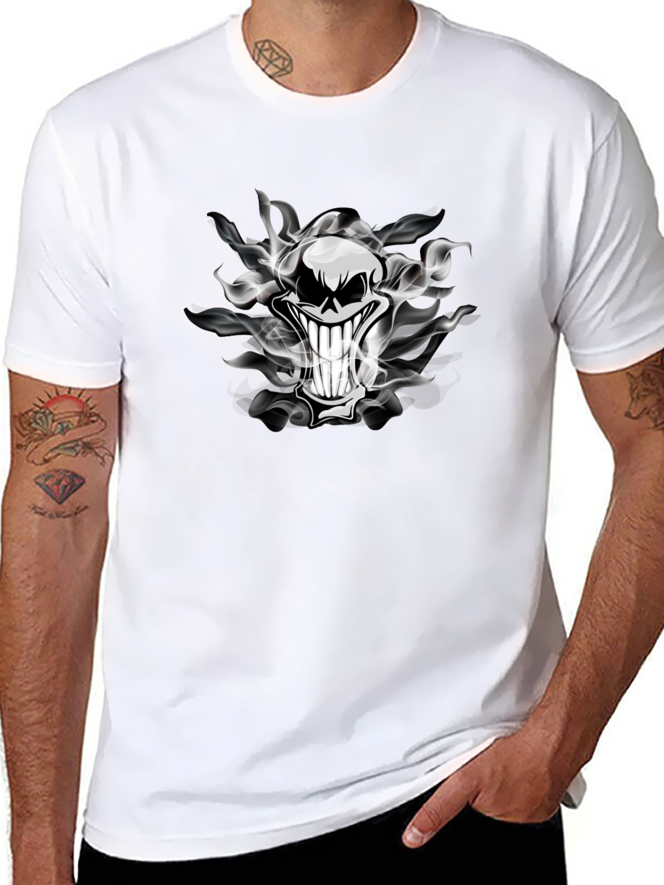 Smoked Skull Graphic Tee - Dark Humor T-Shirt
