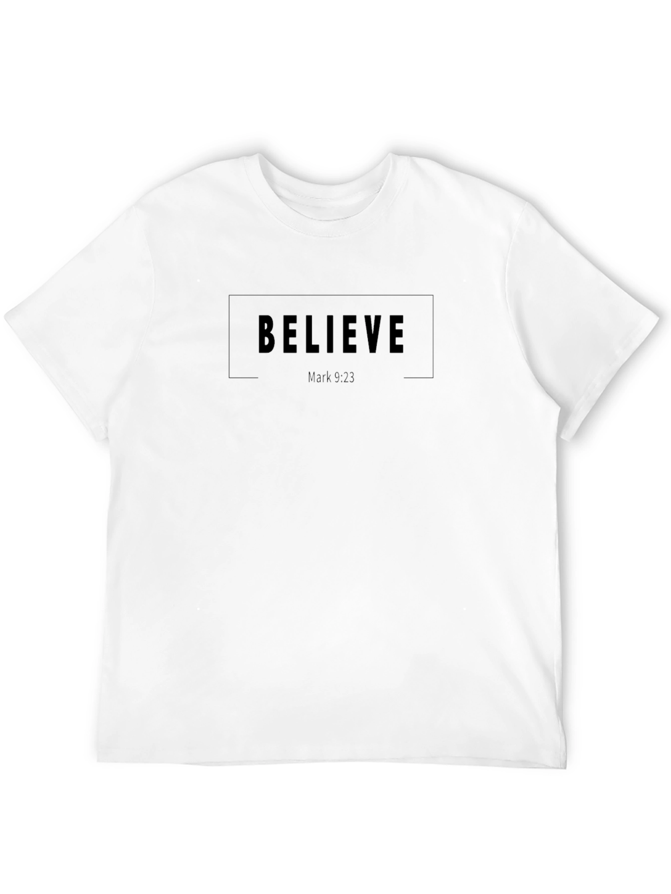 Believe Christian T-Shirt | Mark 9:23 Bible Verse
