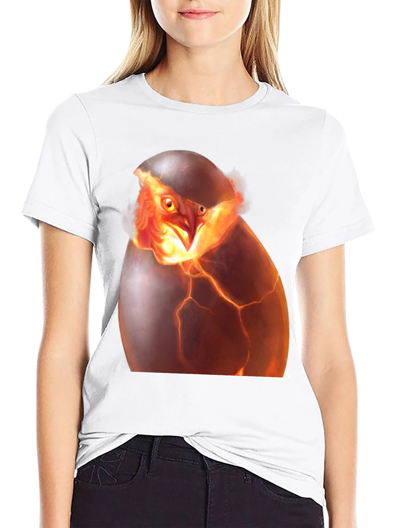 Phoenix Hatching T-Shirt - Fiery Bird Design