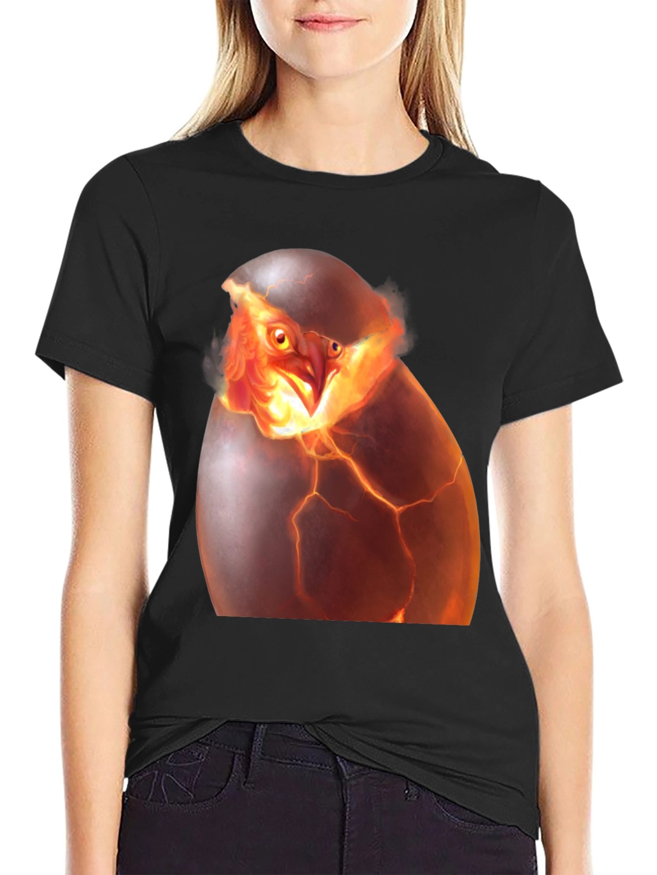 Phoenix Hatching T-Shirt - Fiery Bird Design