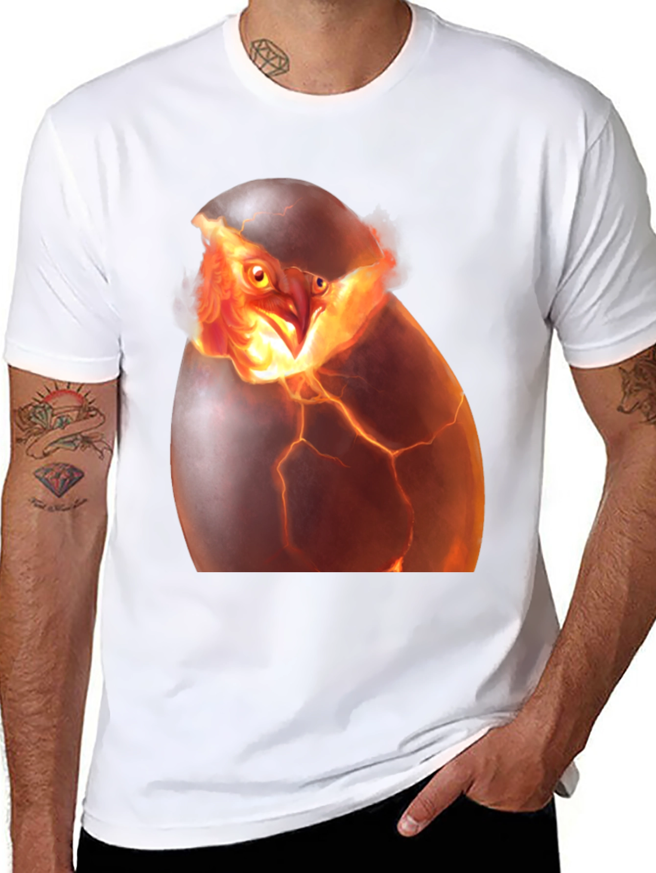 Phoenix Hatching T-Shirt - Fiery Bird Design