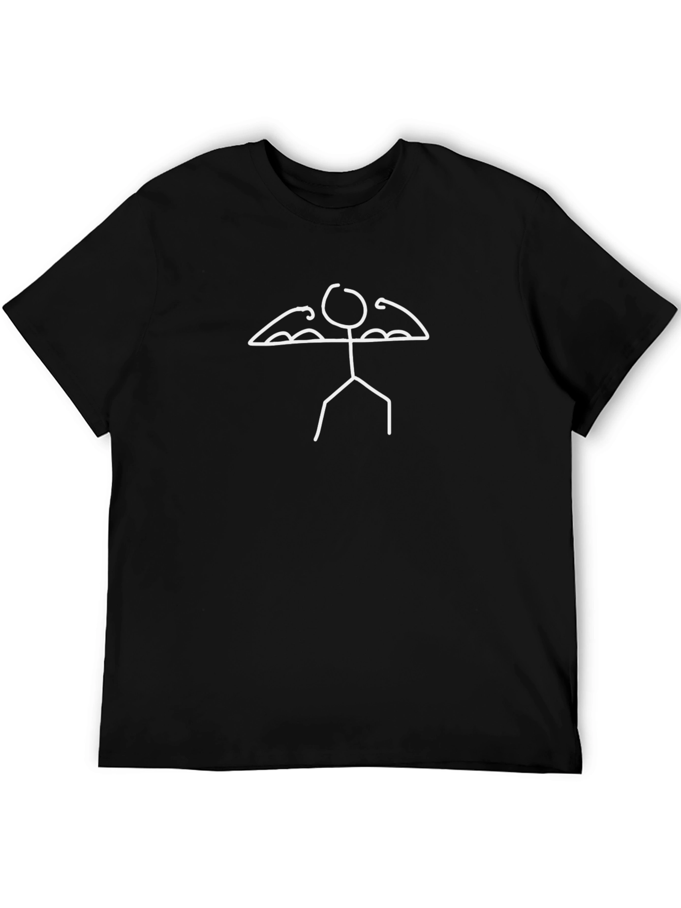 Funny Stick Figure Gym Black T-Shirt