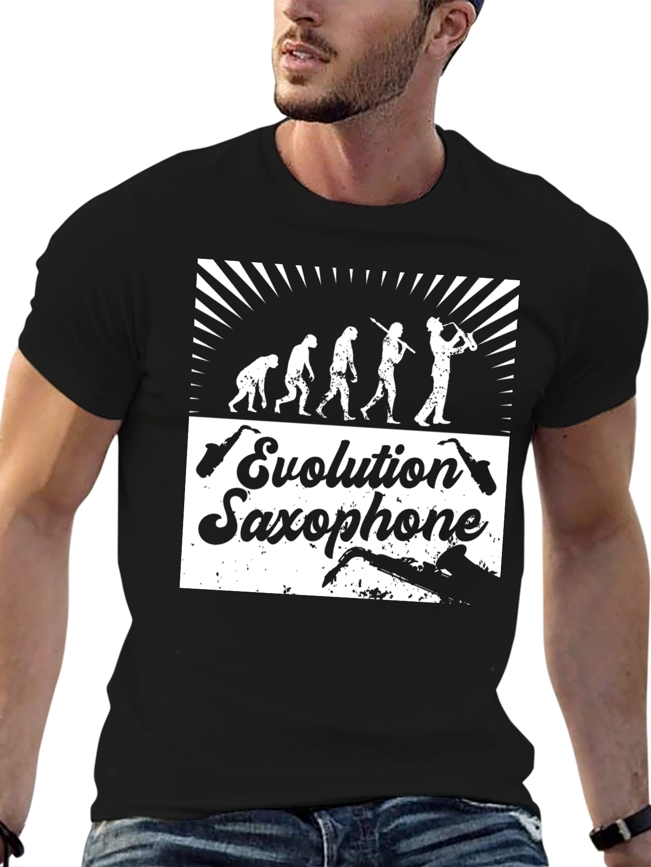 Evolution Saxophone T-Shirt - Funny Music Tee