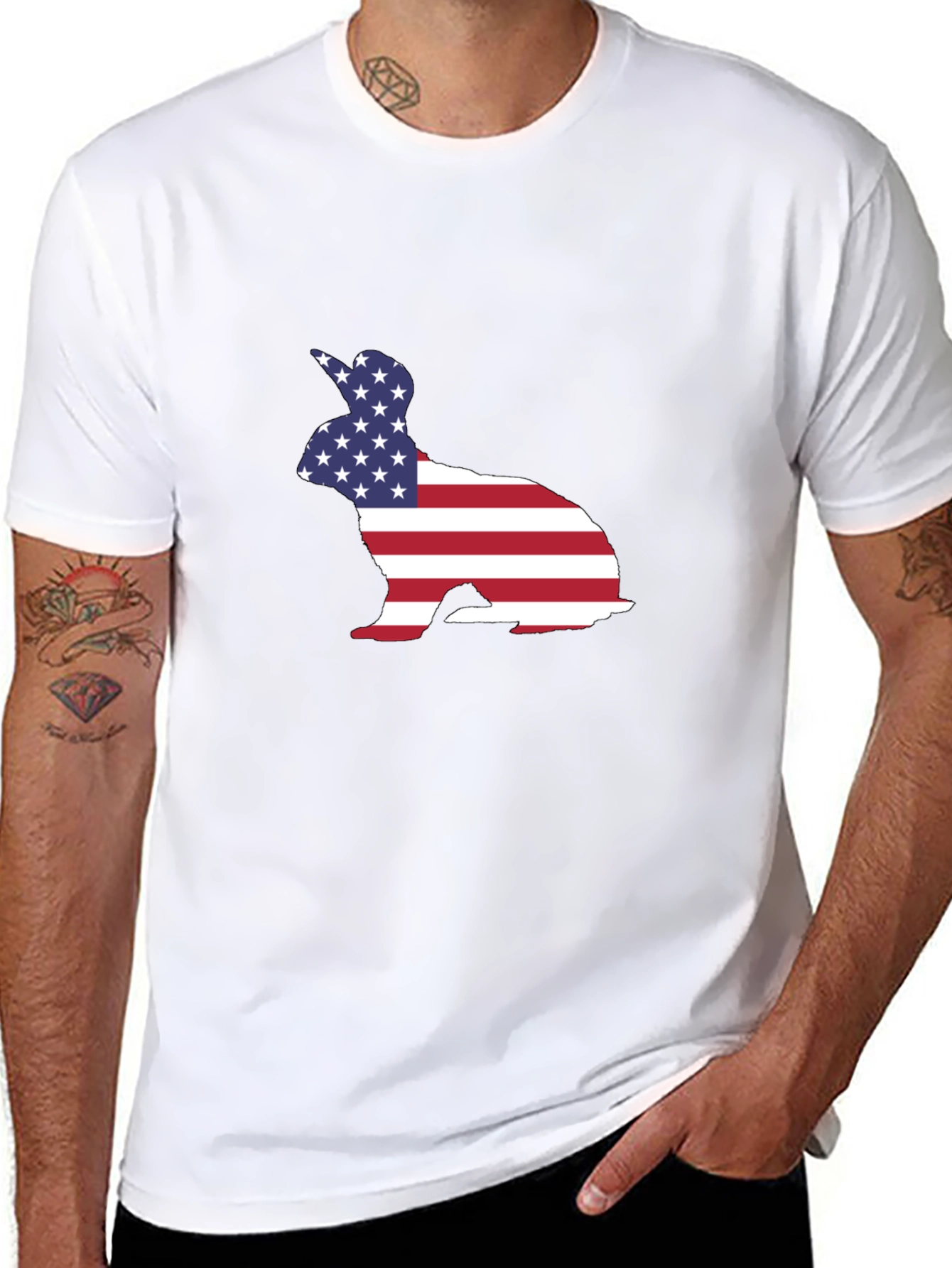 American Flag Bunny Graphic Tee