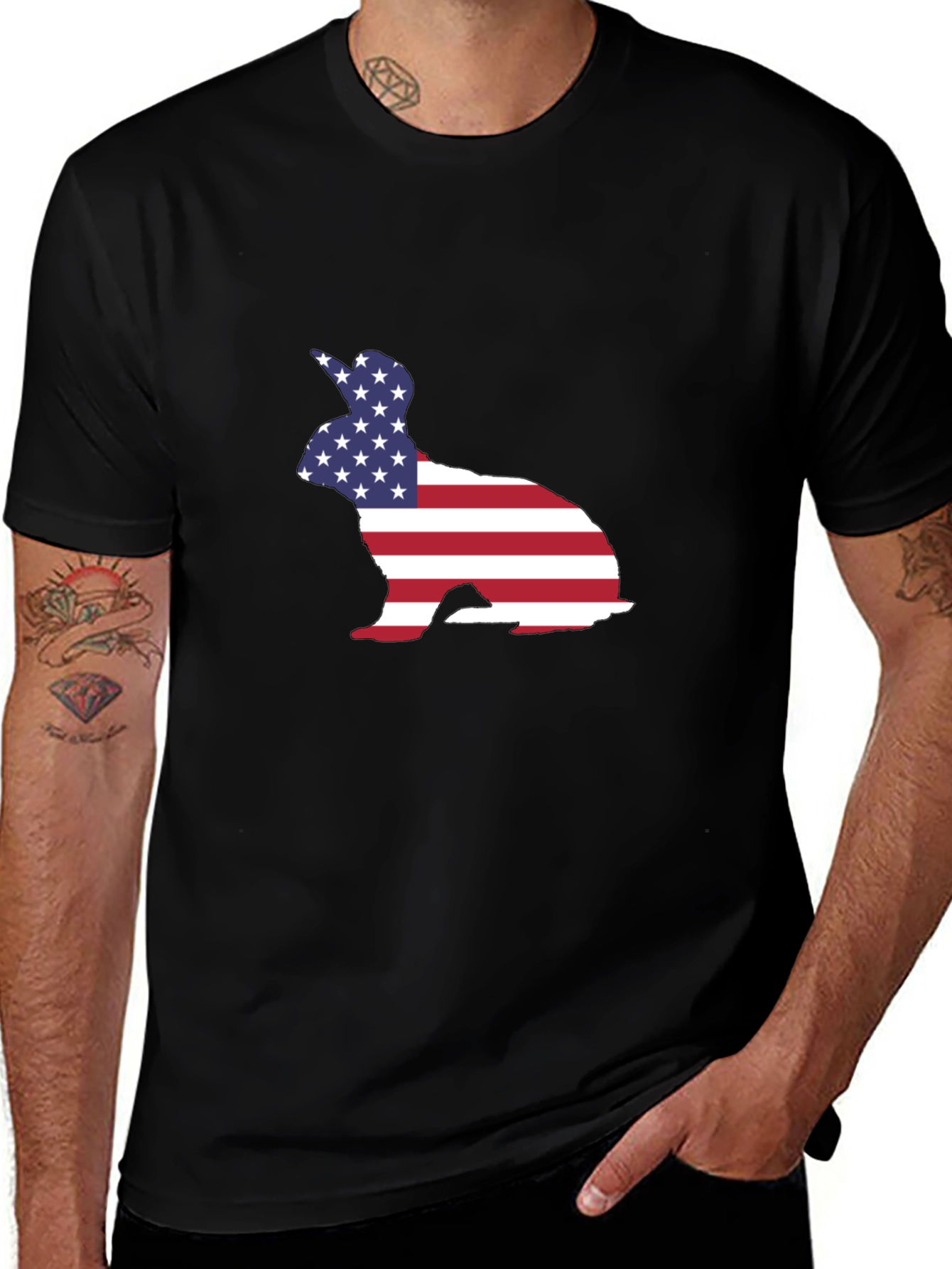 American Flag Bunny Graphic Tee