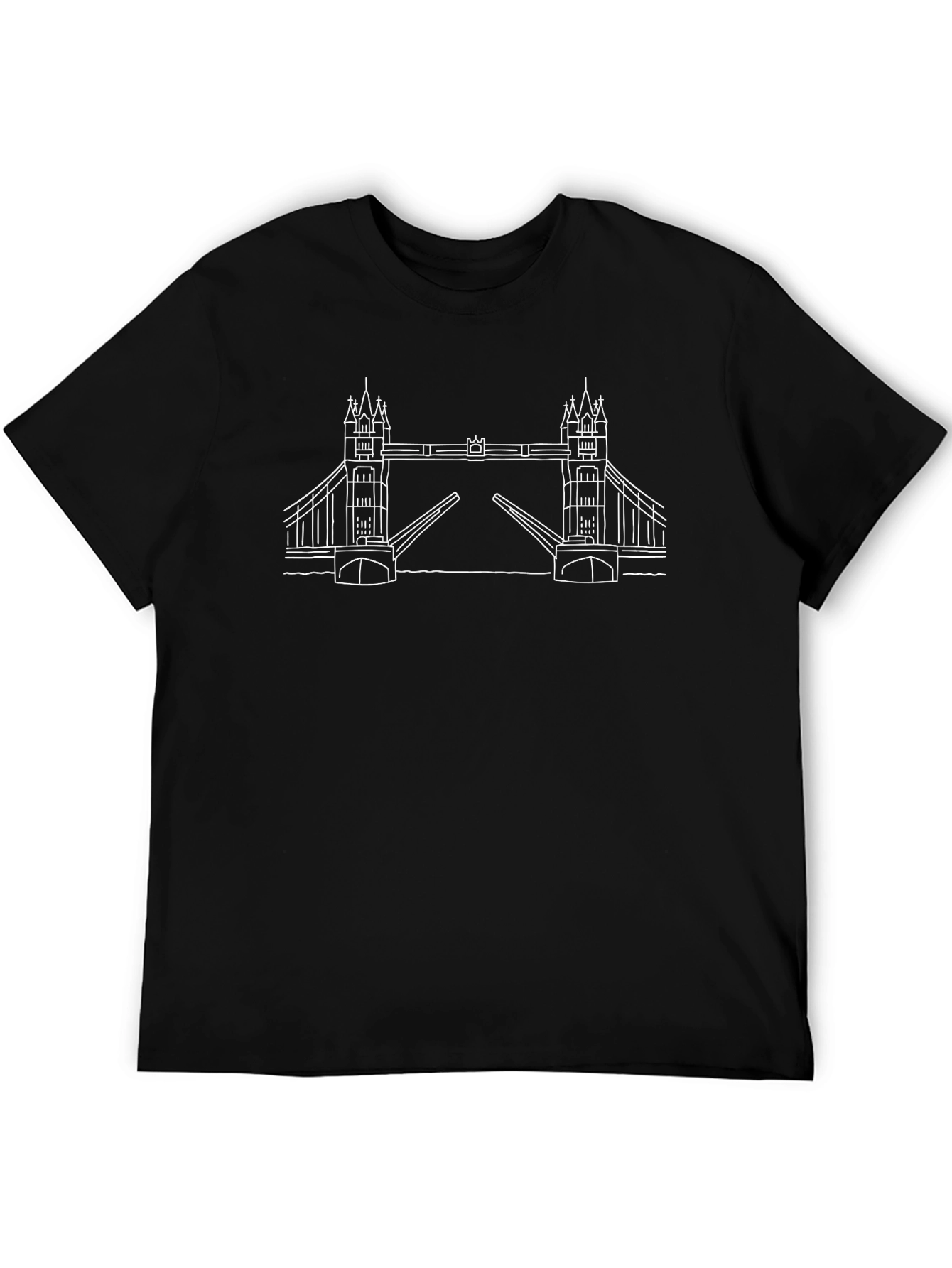 London Bridge Outline Black T-Shirt