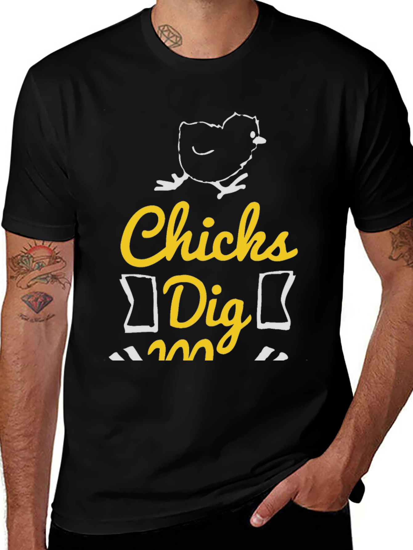 Funny Chicks Dig Me Graphic T-Shirt