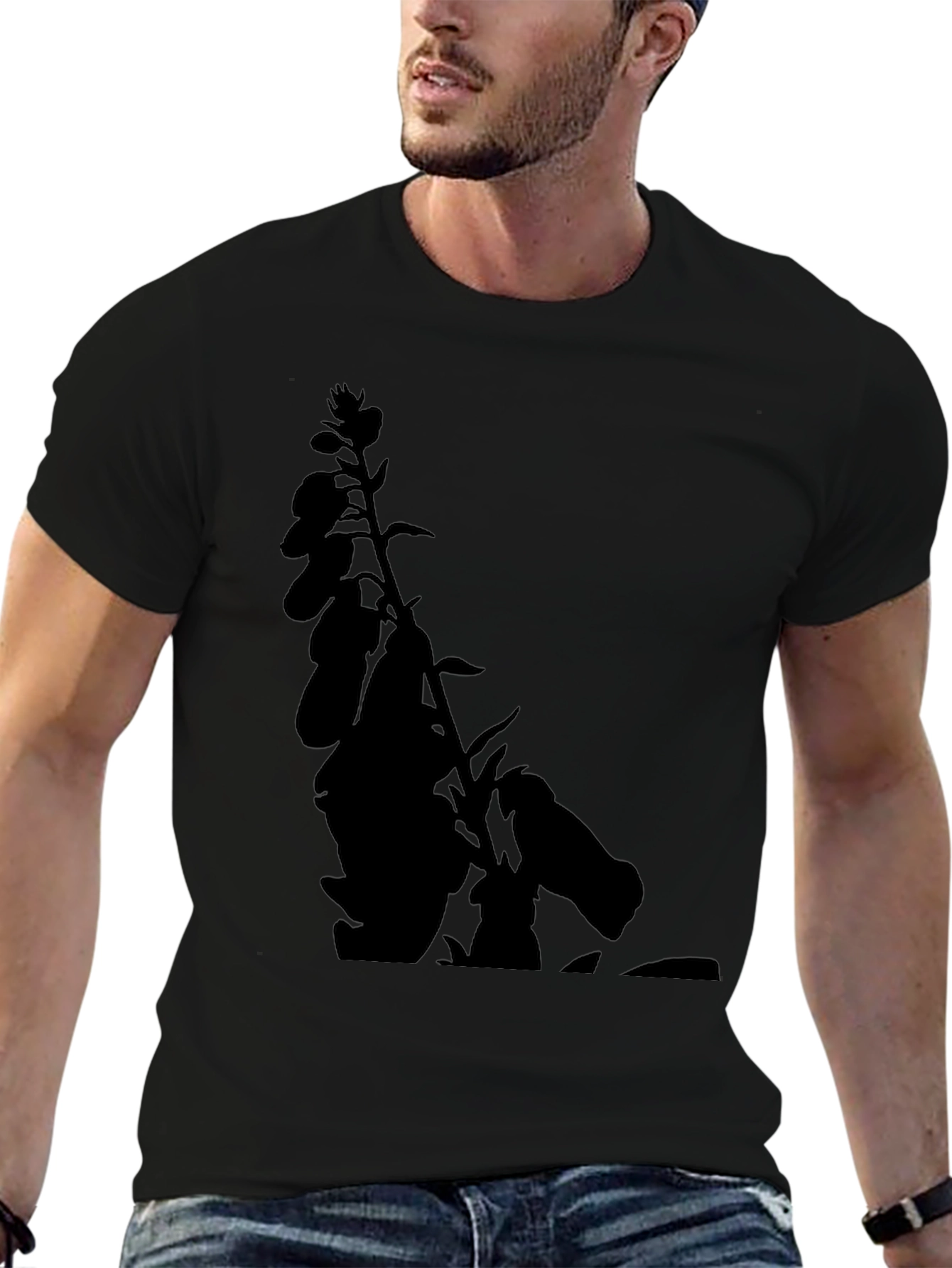 Botanical Black Tee - Mens Stylish Graphic T-Shirt