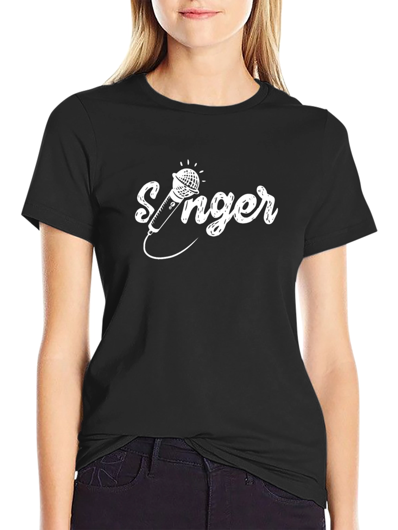 Singer Graphic Tee - Black Cotton Comfort