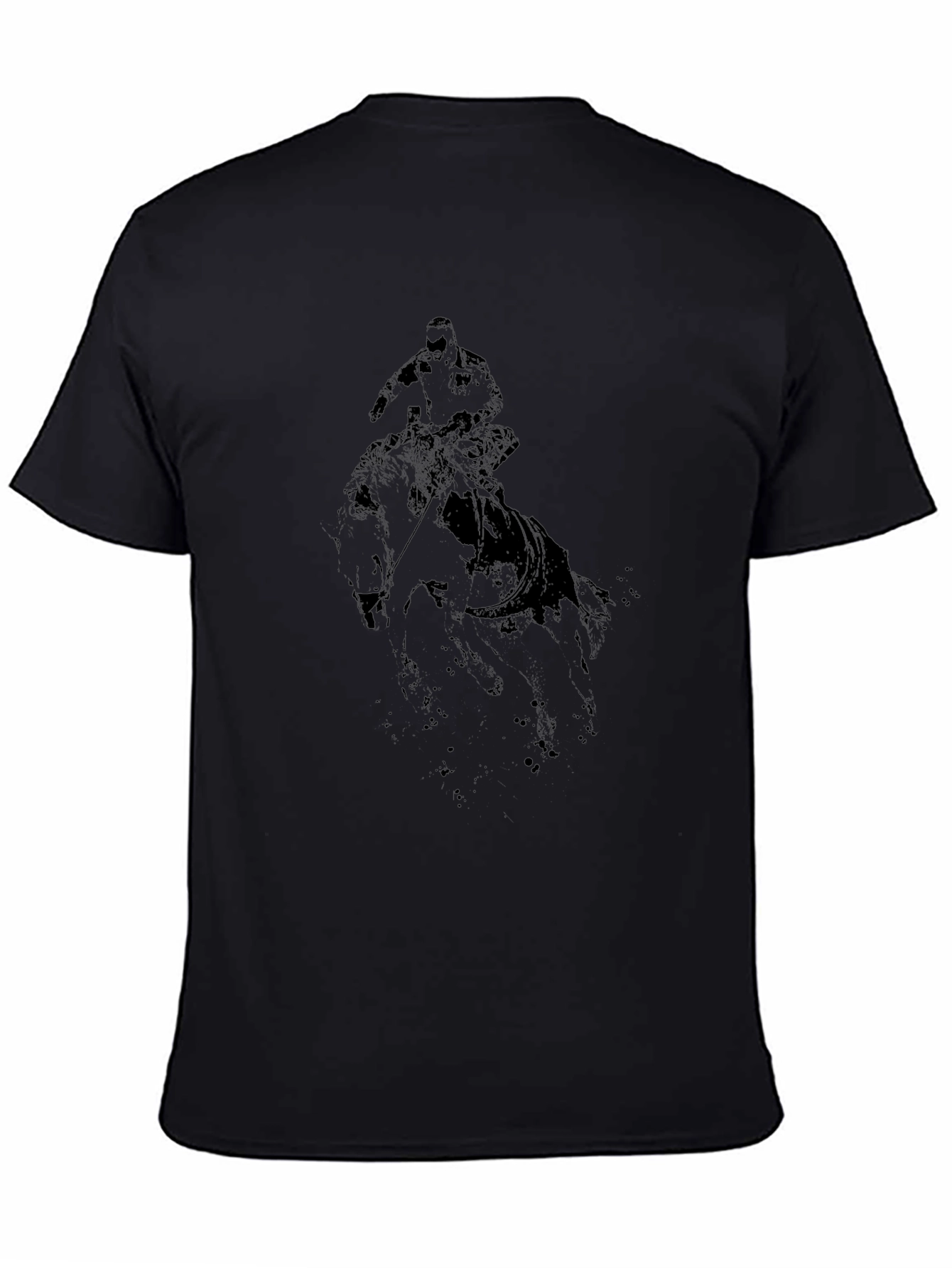 Black Graphic Tee - Cowboy Rider Design