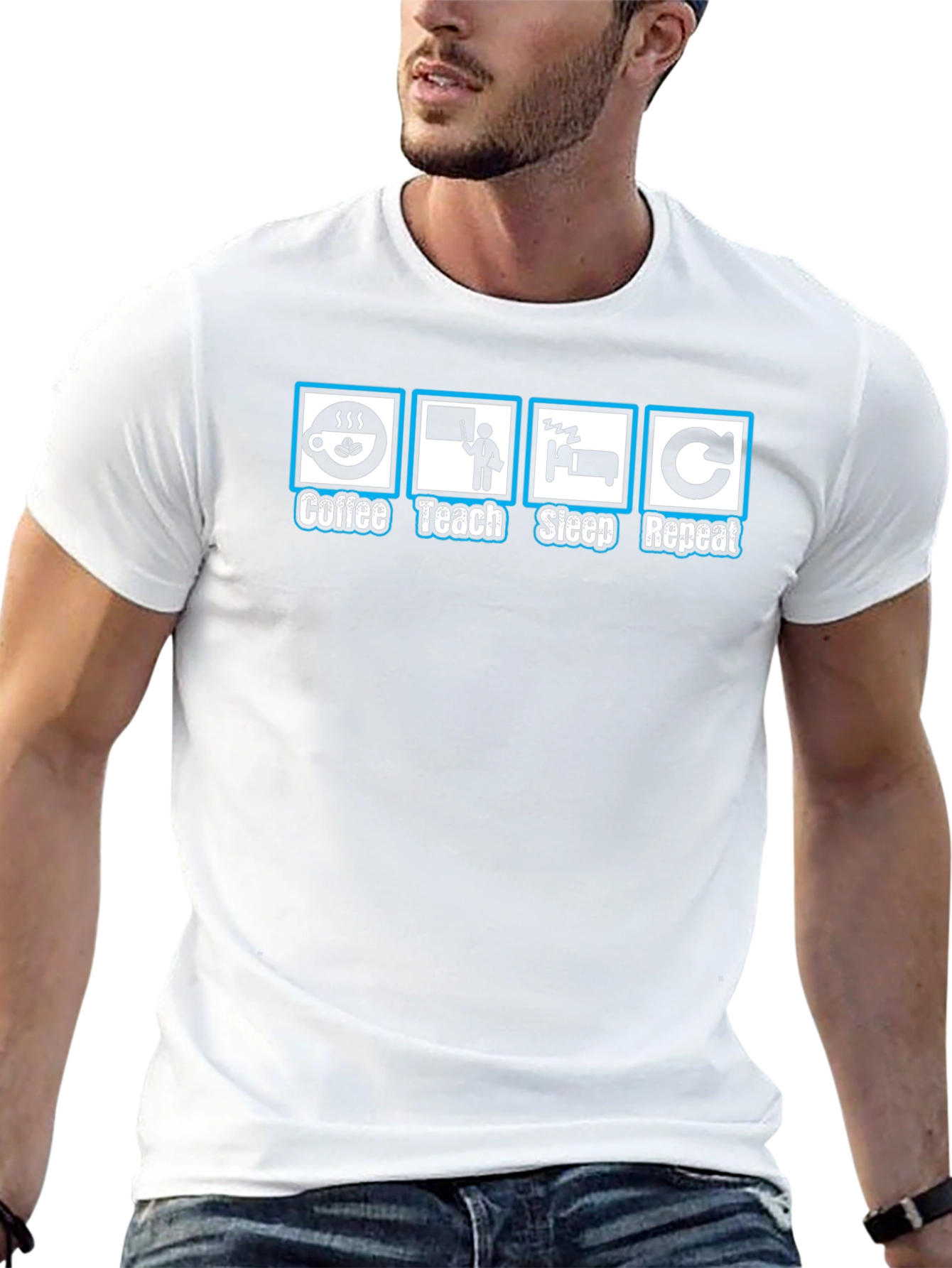Coffee Teach Sleep Repeat Teachers T-Shirt