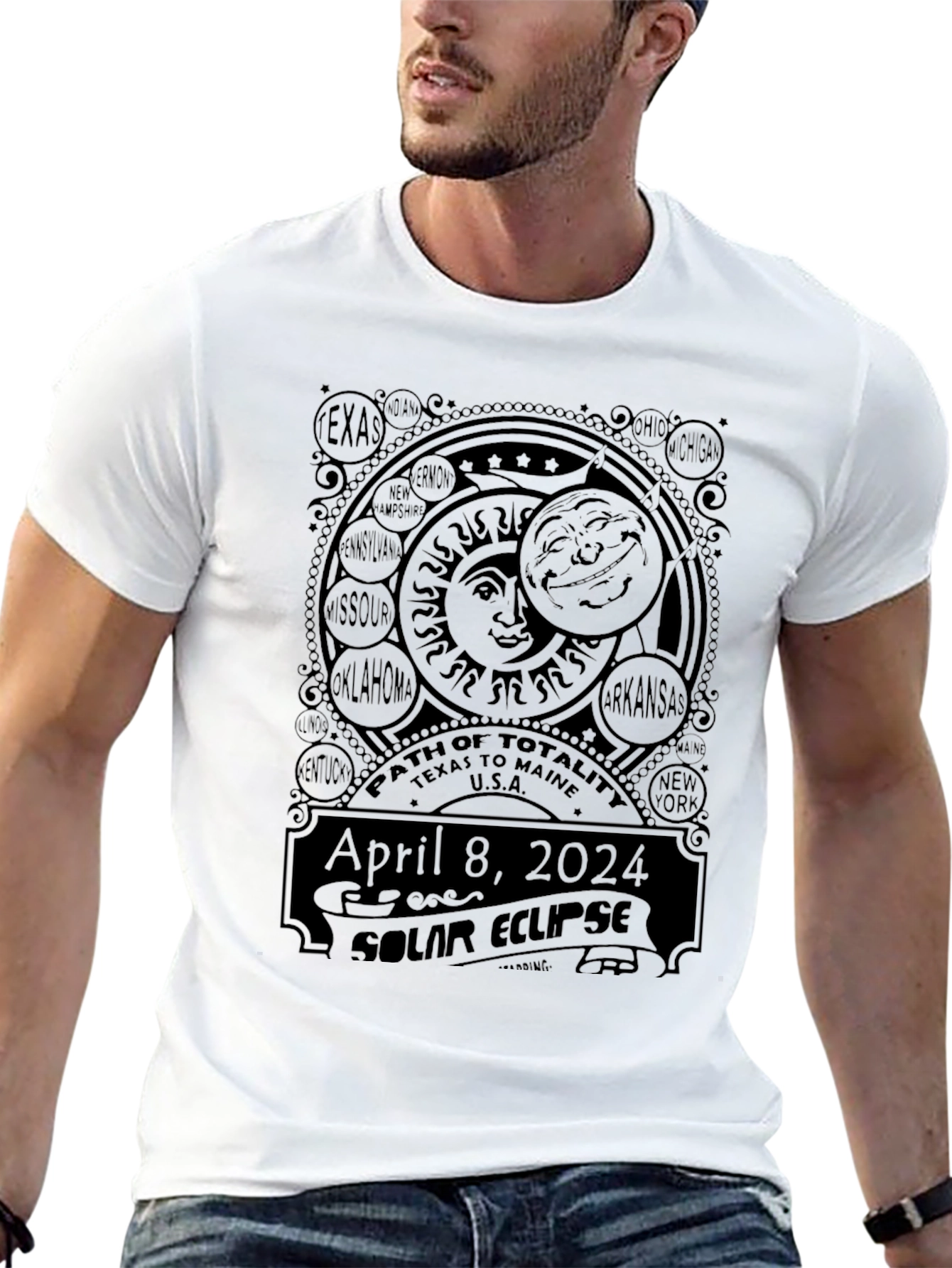 April 8 2024 Total Solar Eclipse T-Shirt