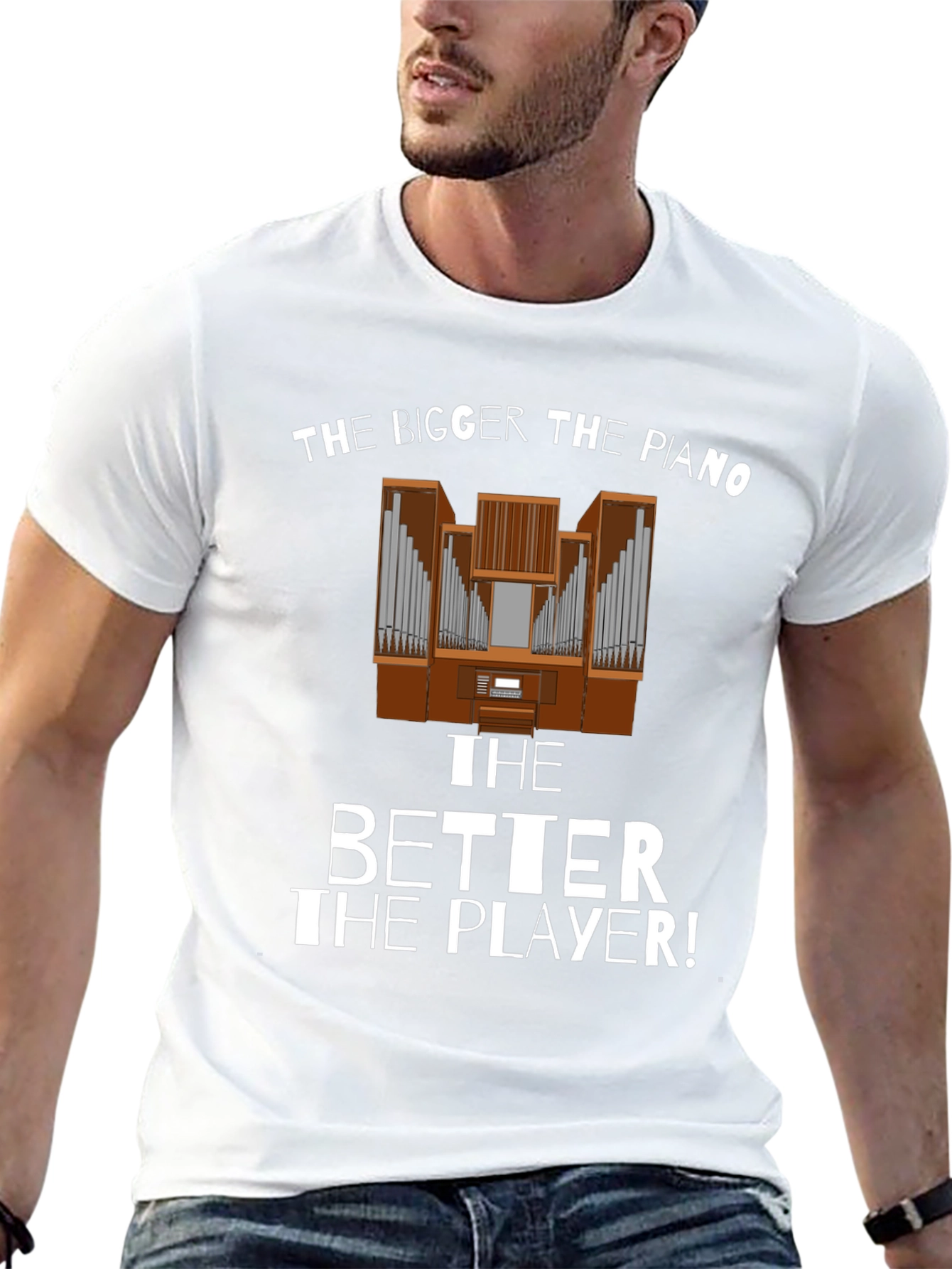 Funny Bigger Piano Better Player Black T-Shirt