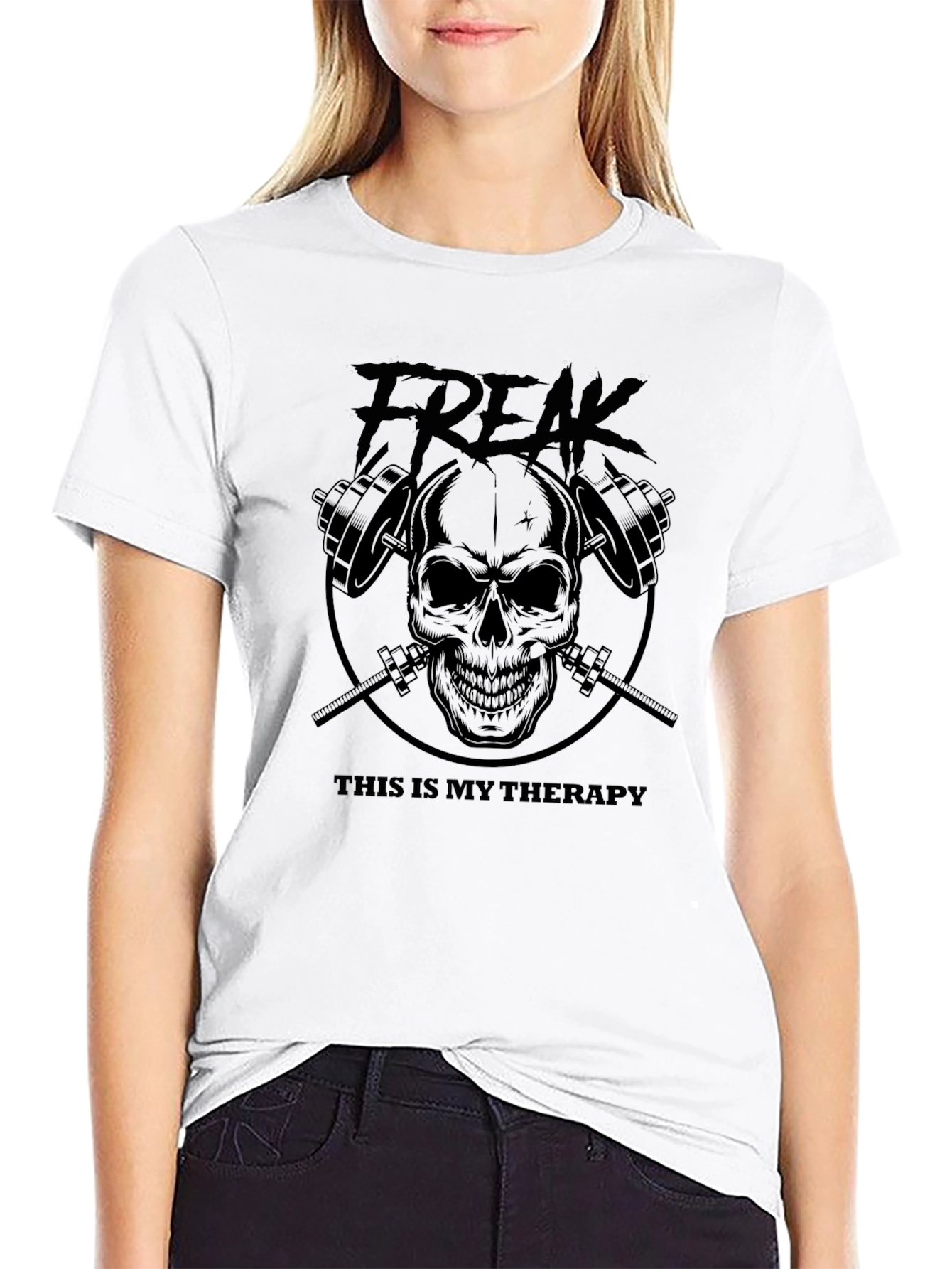 Freak Therapy Skull Graphic Tee - Black