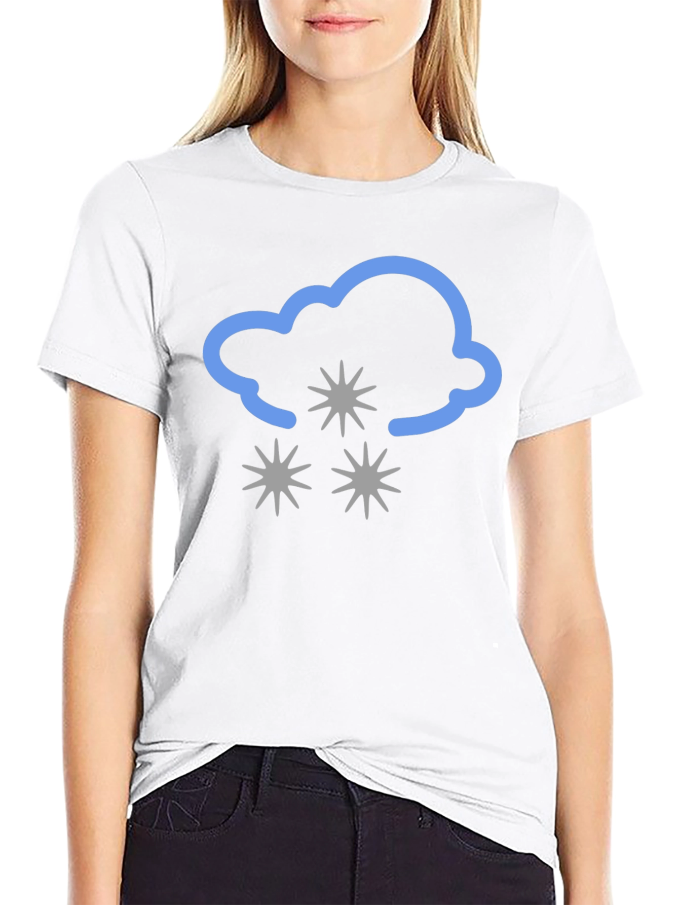 Snowy Cloud Graphic Tee - Black