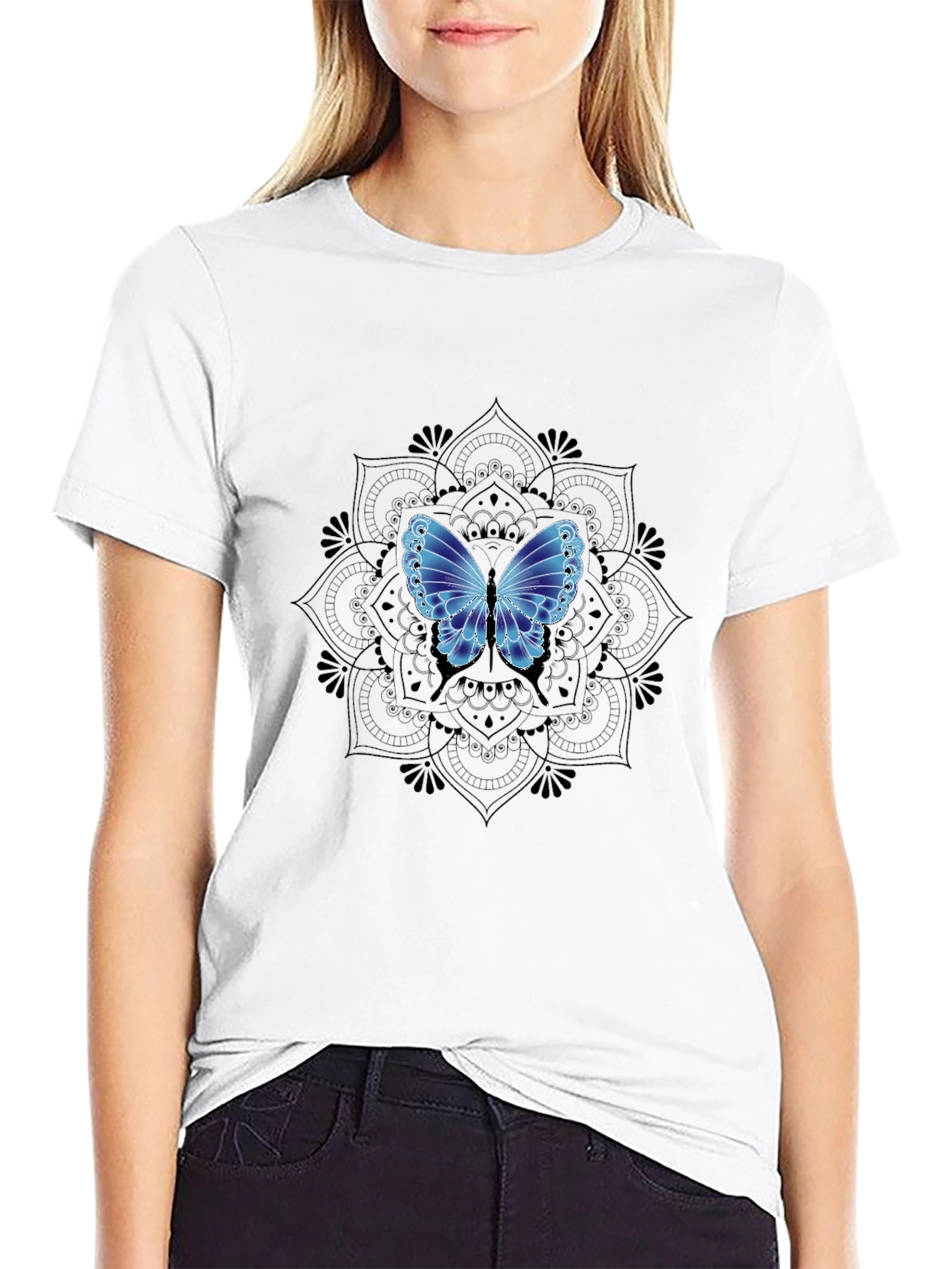 Butterfly Mandala Graphic T-Shirt