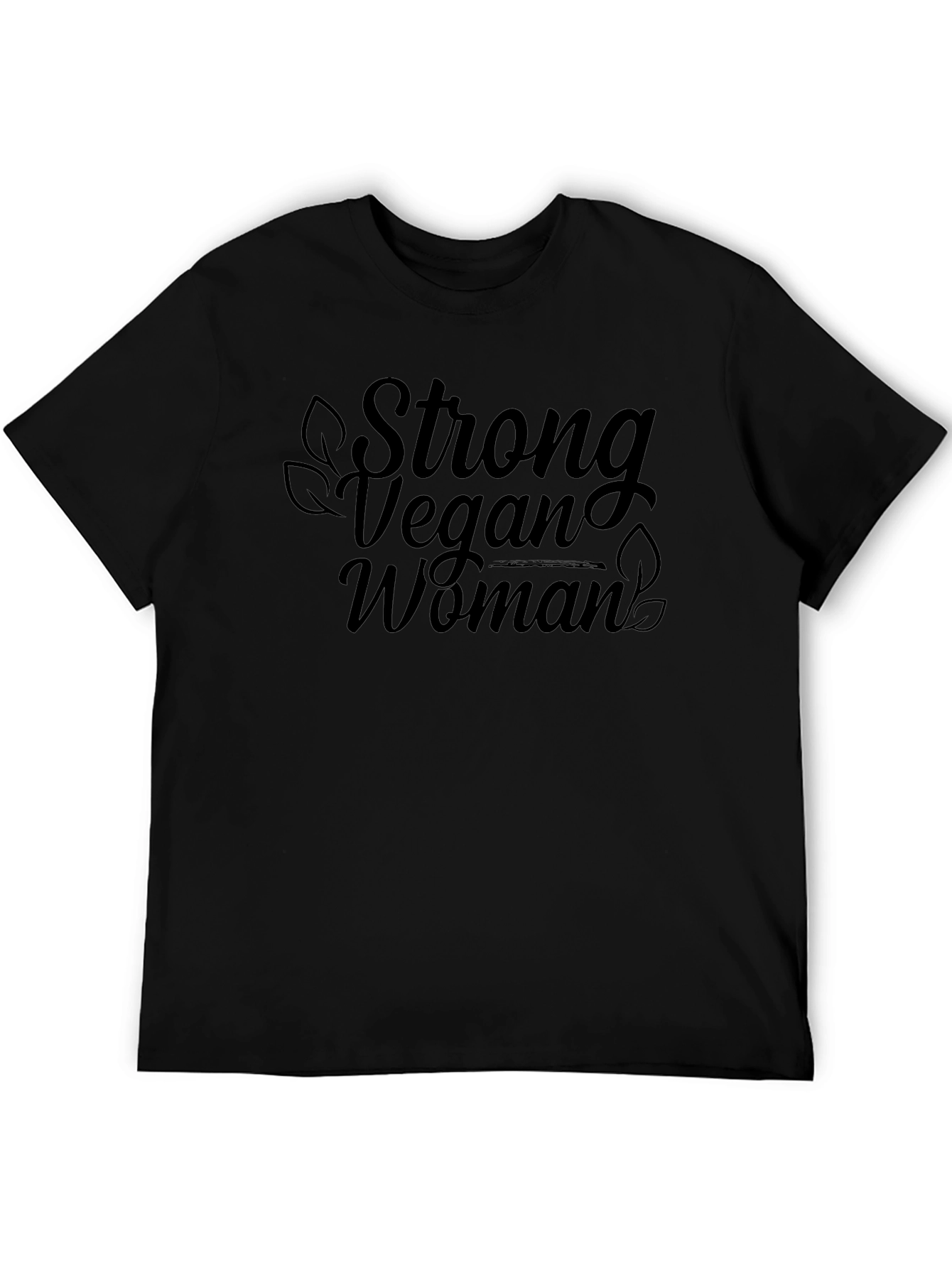 Strong Vegan Woman Black T-Shirt