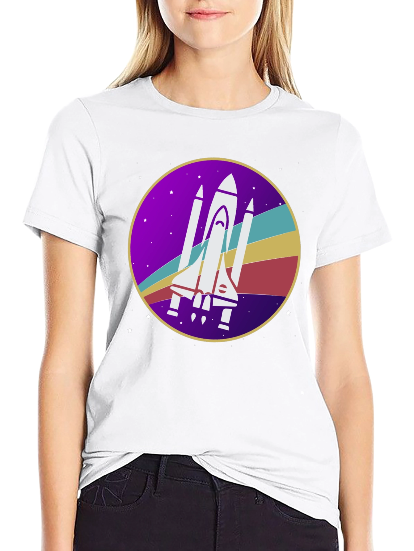 Retro Space Shuttle Graphic T-Shirt