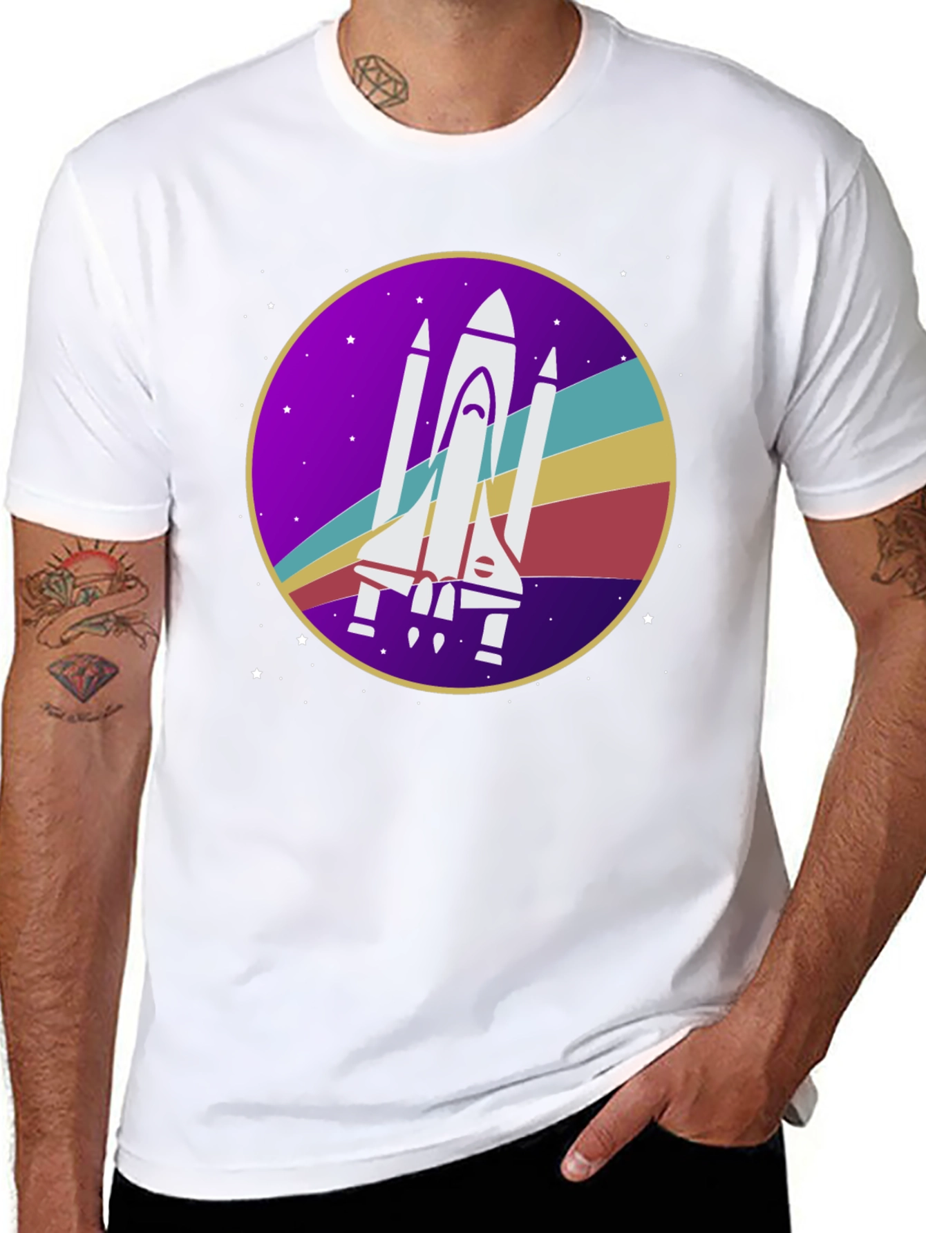 Retro Space Shuttle Graphic T-Shirt