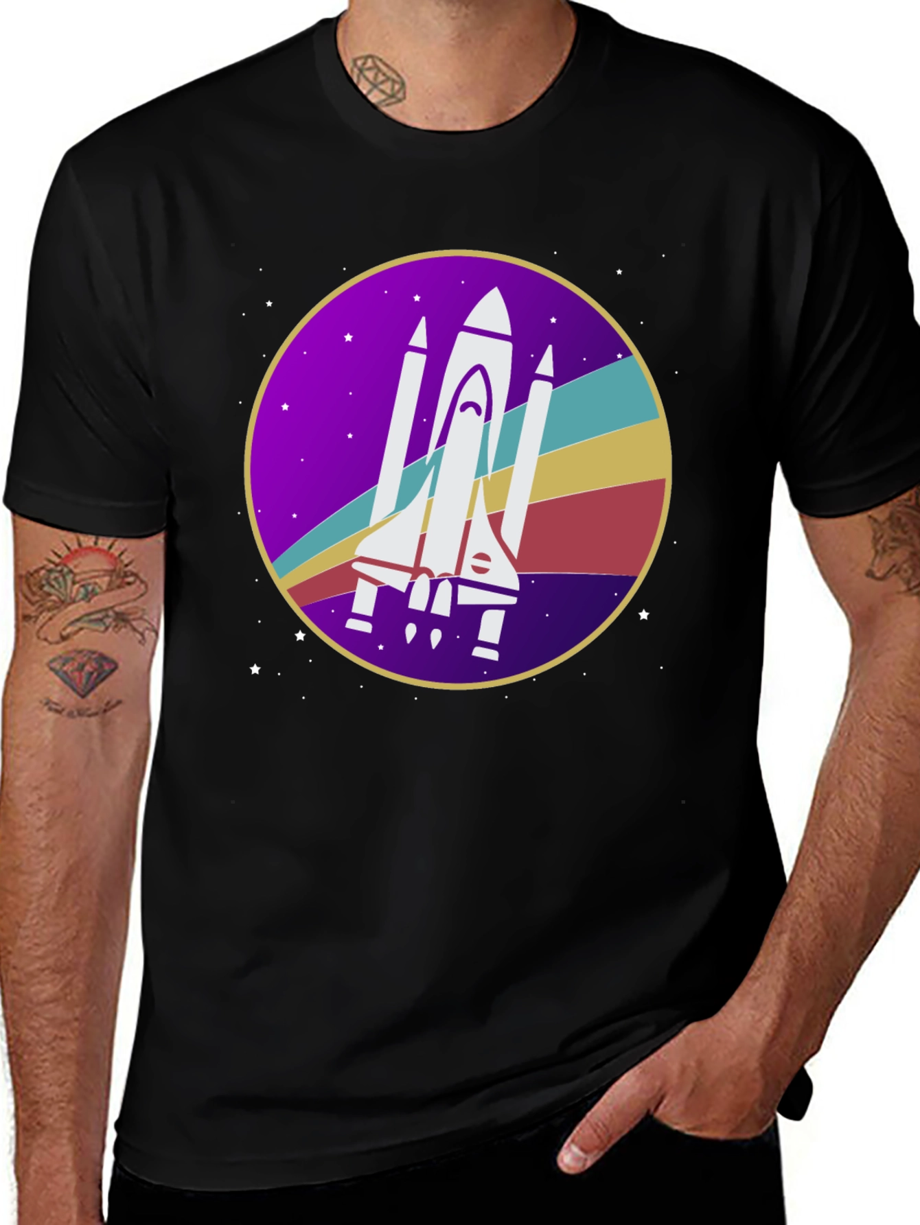 Retro Space Shuttle Graphic T-Shirt
