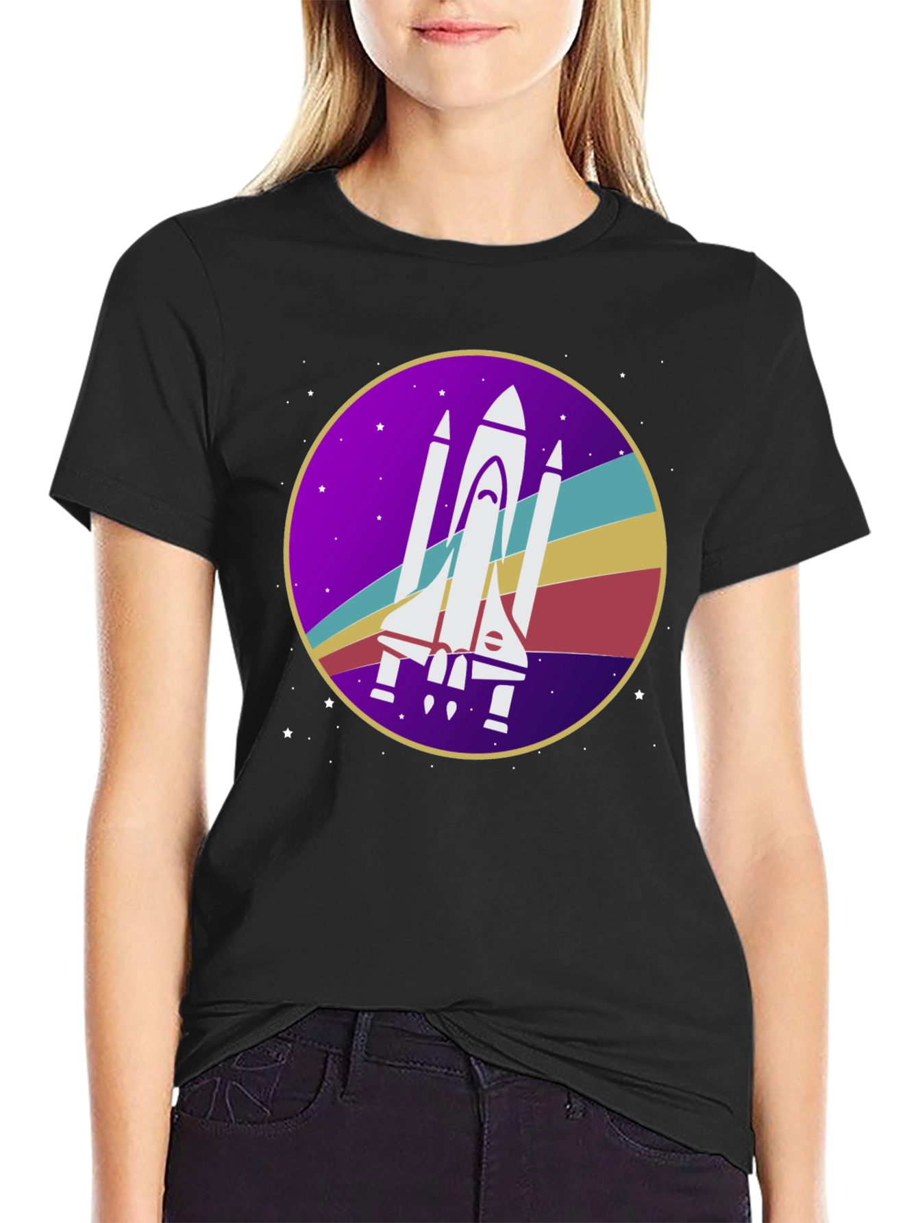 Retro Space Shuttle Graphic T-Shirt