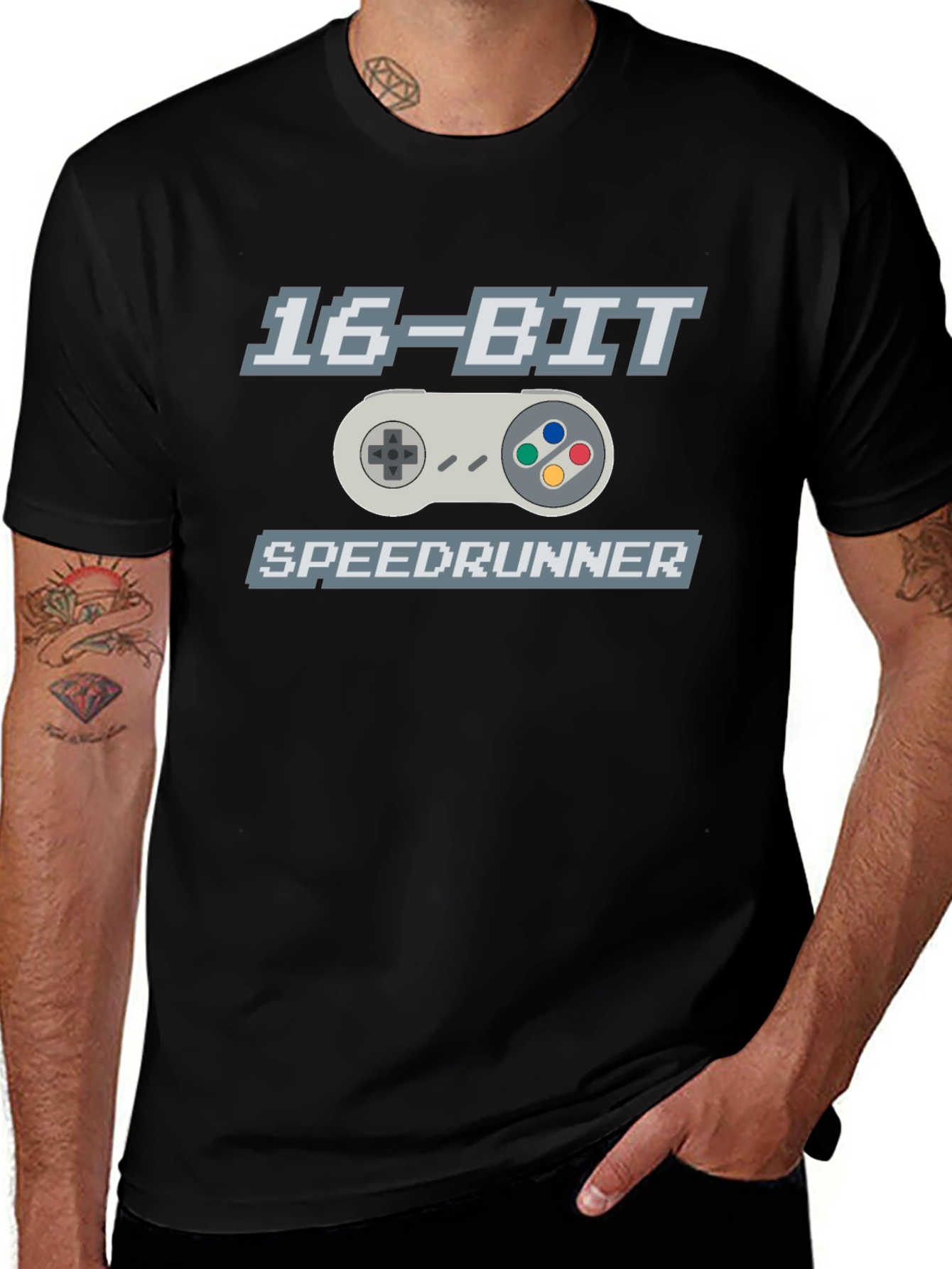 16-Bit Speedrunner Graphic T-Shirt - Retro Gaming Tee