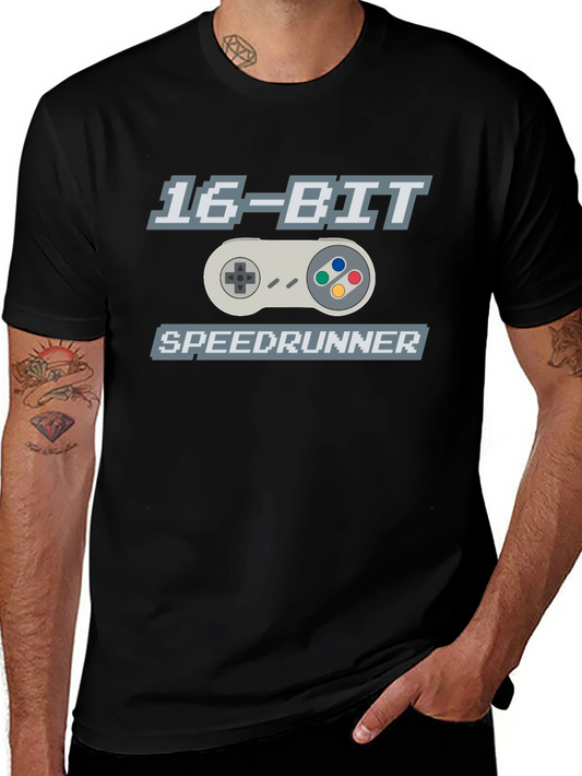 16-Bit Speedrunner Graphic T-Shirt - Retro Gaming Tee