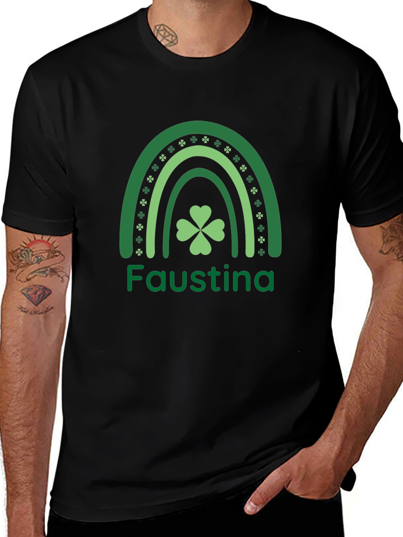 Faustina Shamrock Rainbow St. Patricks Day T-Shirt