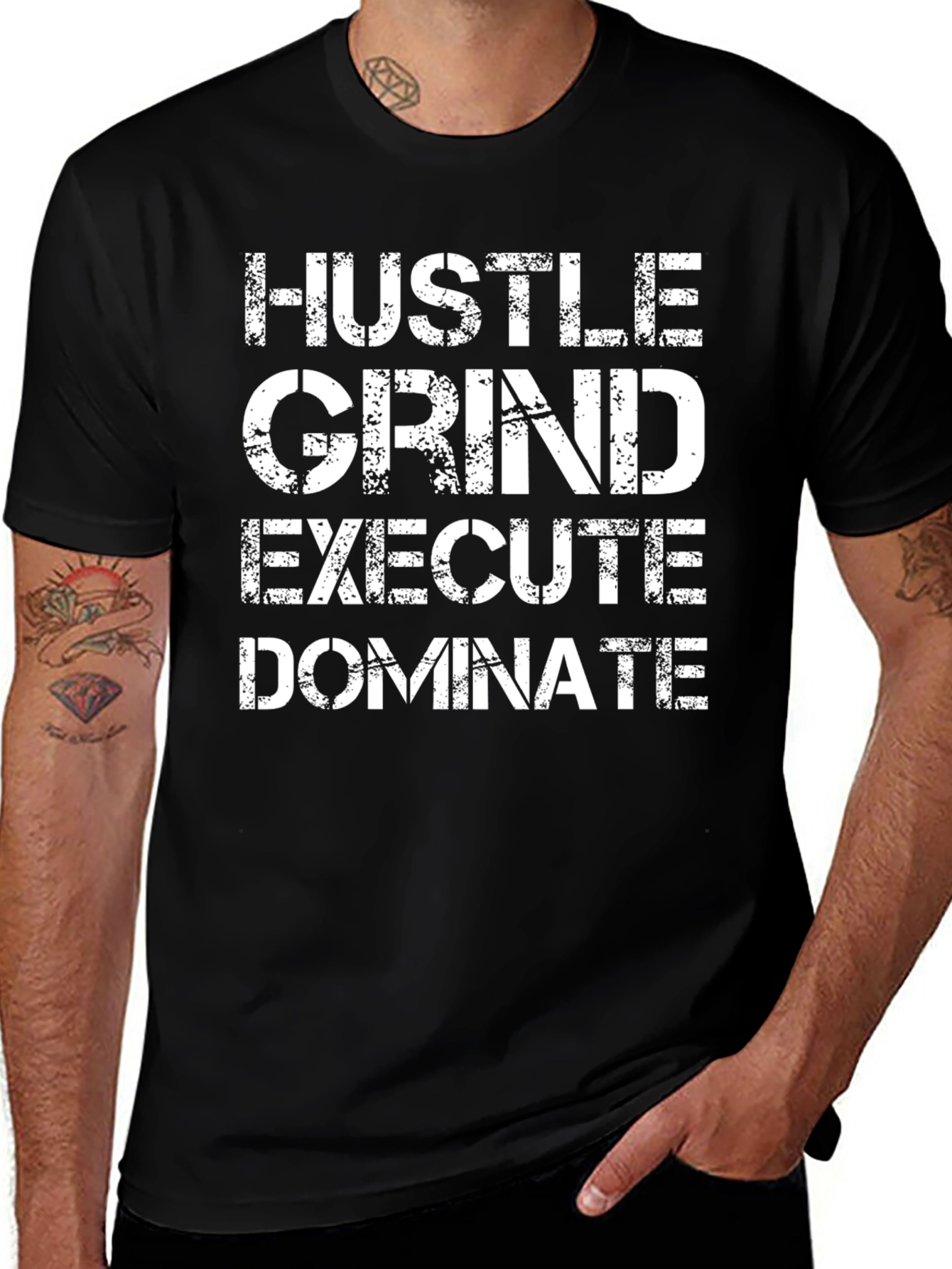Hustle Grind Execute Dominate Graphic T-Shirt