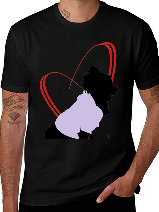 Heart Design Black T-Shirt