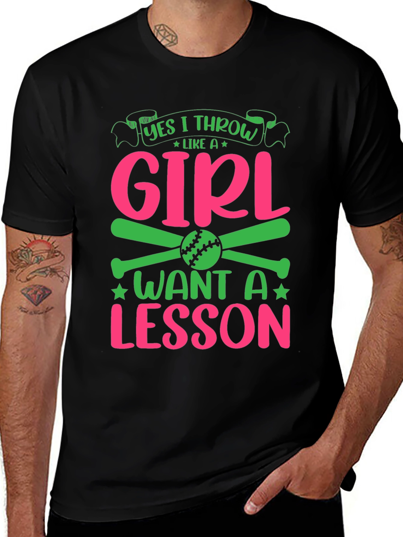 Yes I Throw Like A Girl Baseball Graphic T-Shirt