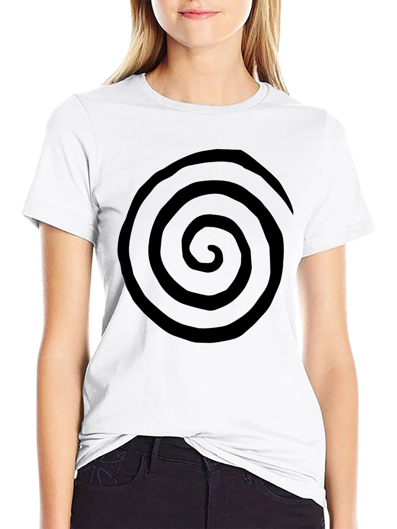 Spiral Graphic Tee - Casual Black T-Shirt