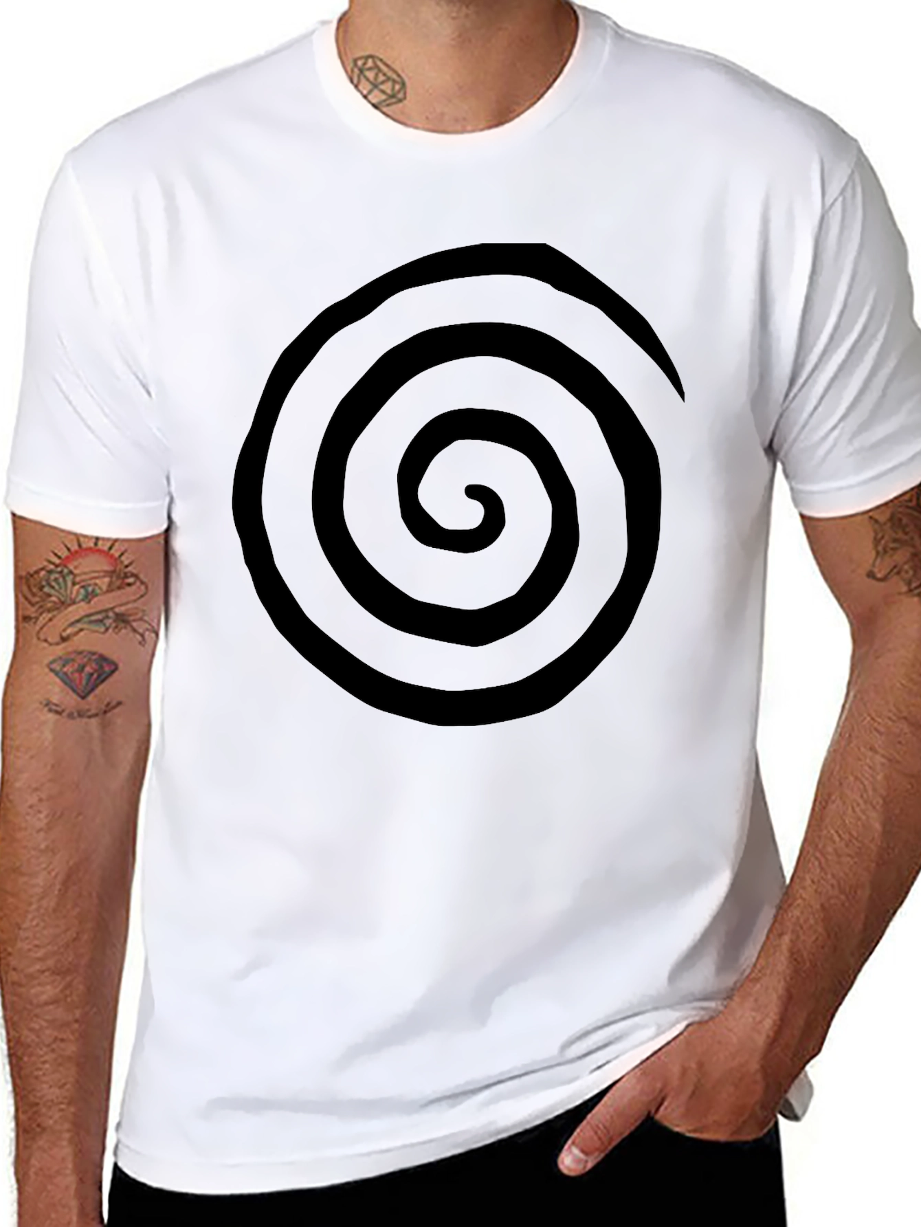 Spiral Graphic Tee - Casual Black T-Shirt