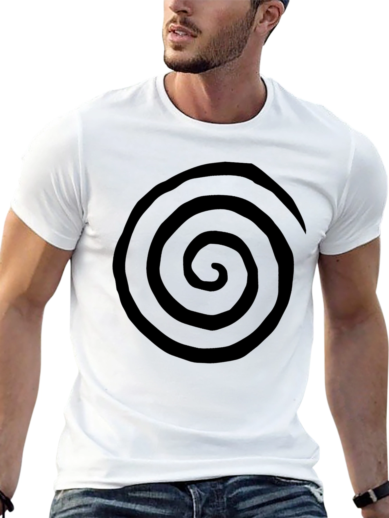 Spiral Graphic Tee - Casual Black T-Shirt