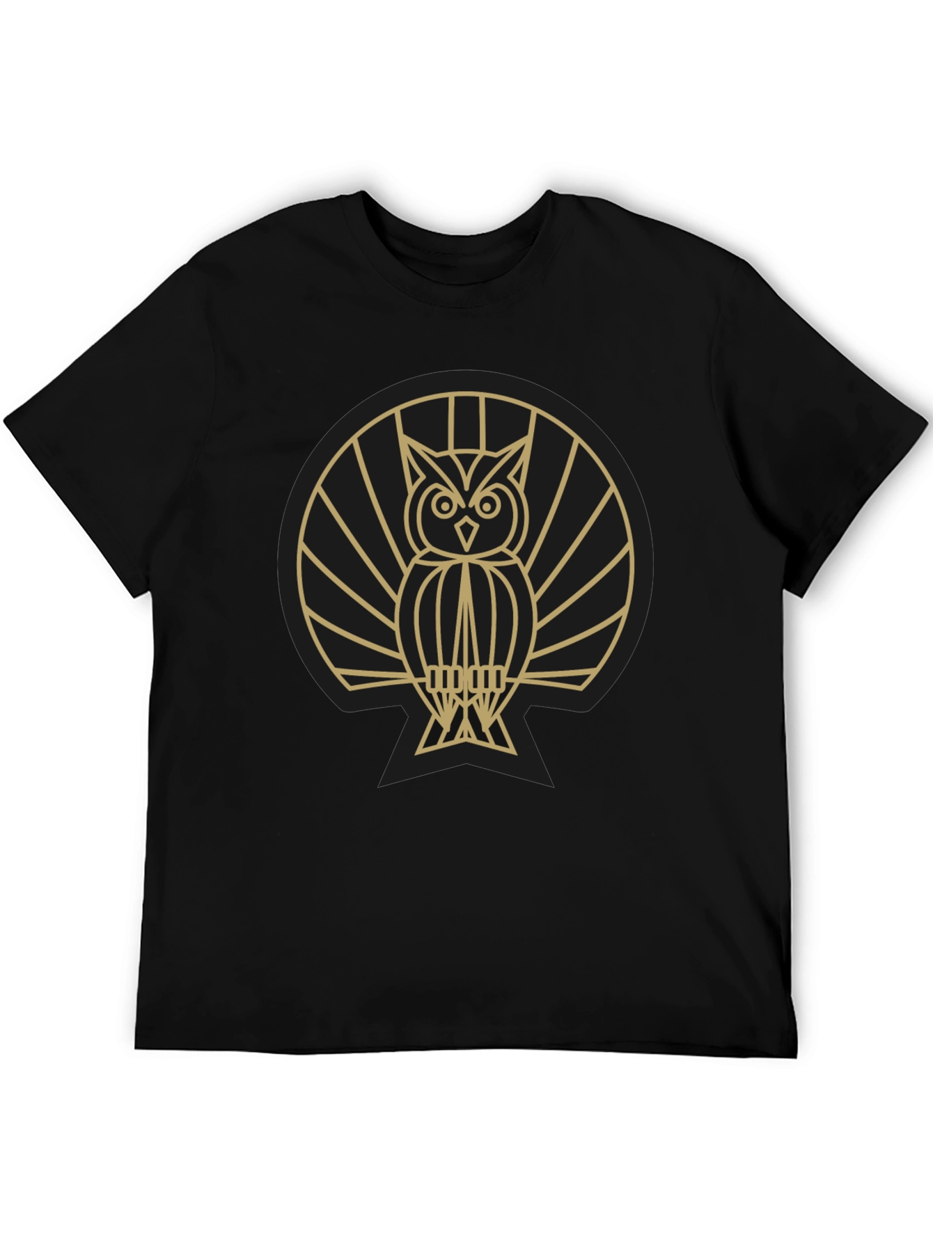 Stylish Owl Graphic Tee - Modern Geometric Design