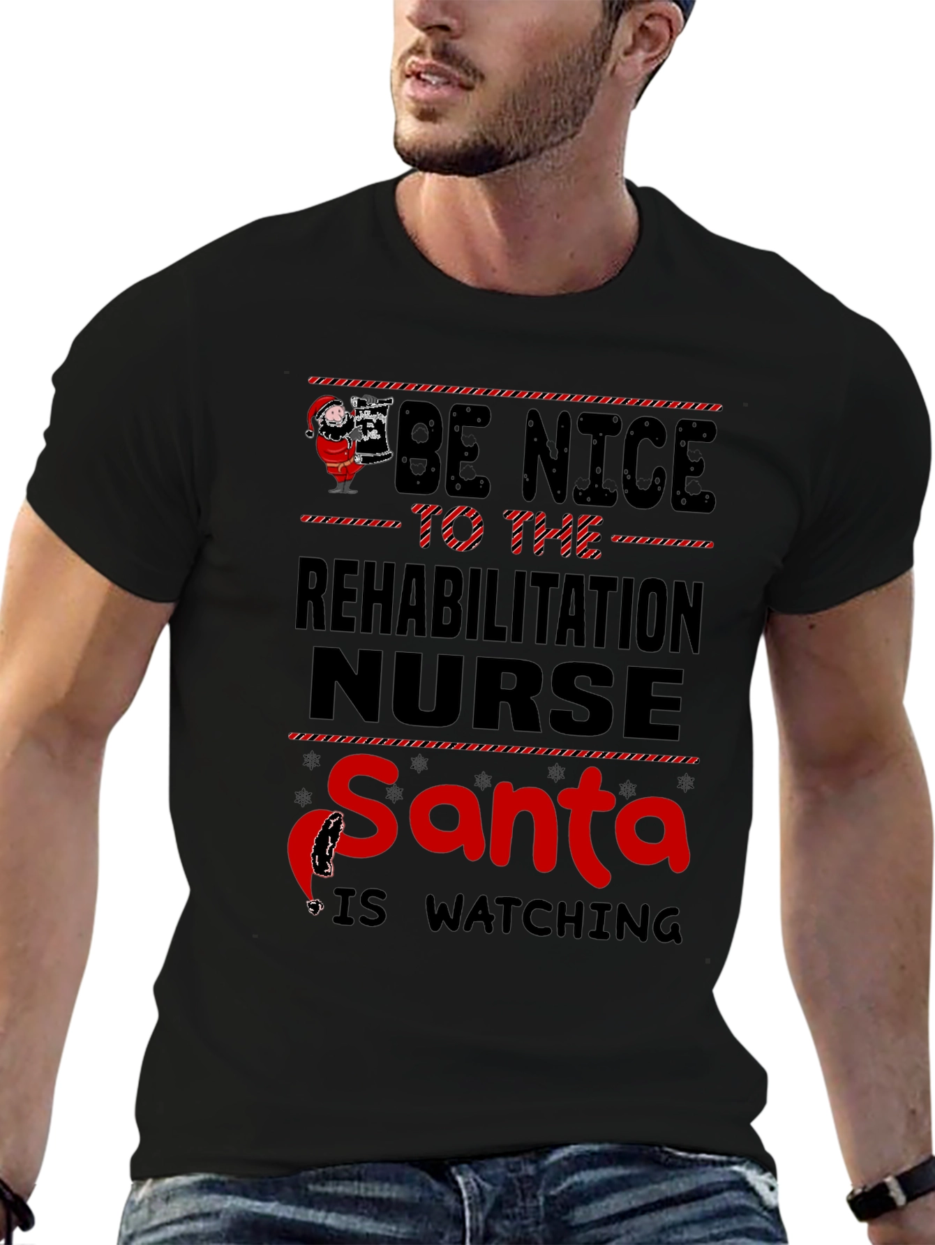 Rehabilitation Nurse Santa Watching T-Shirt