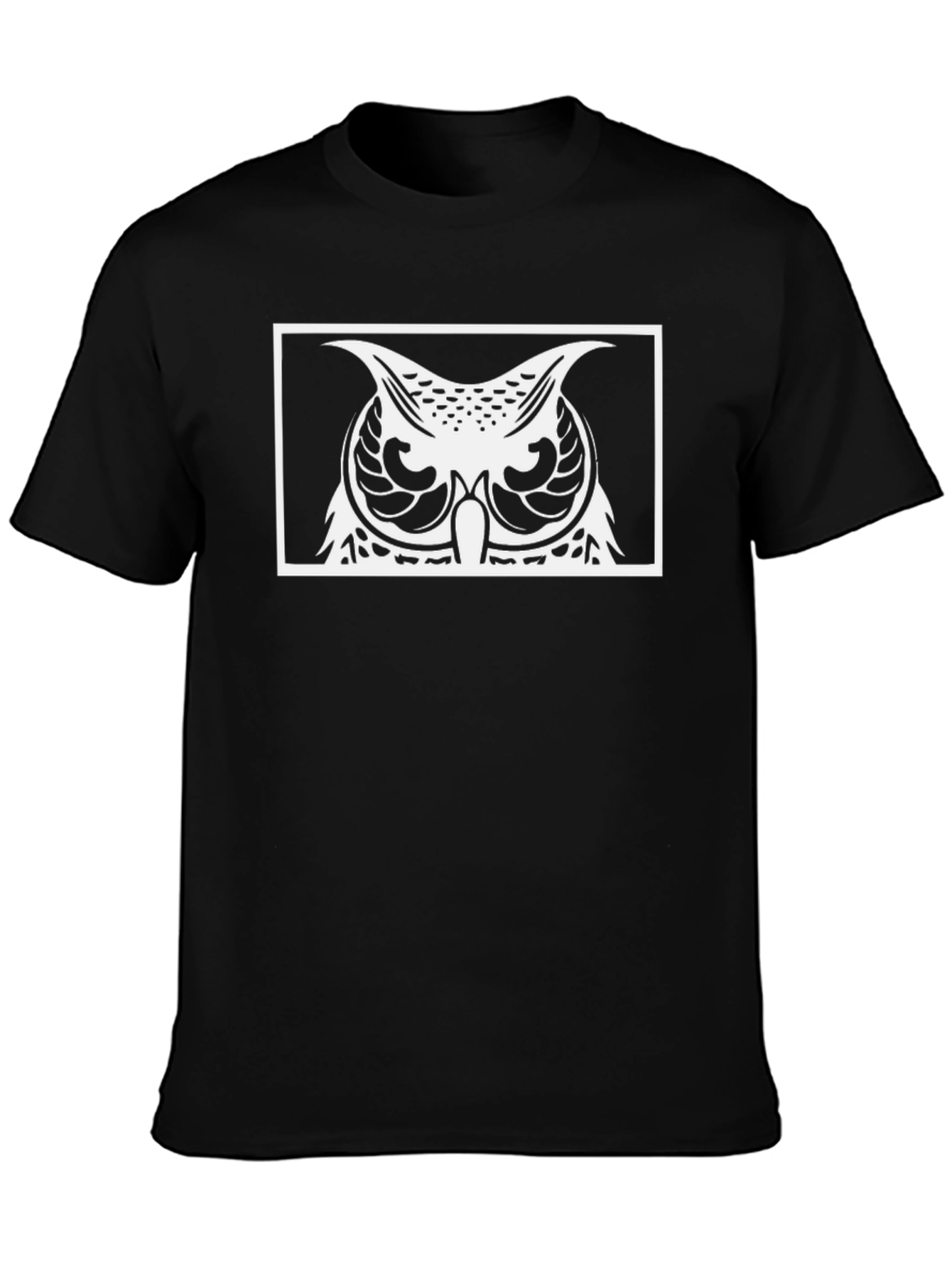 Owl Graphic Black T-Shirt - Mens