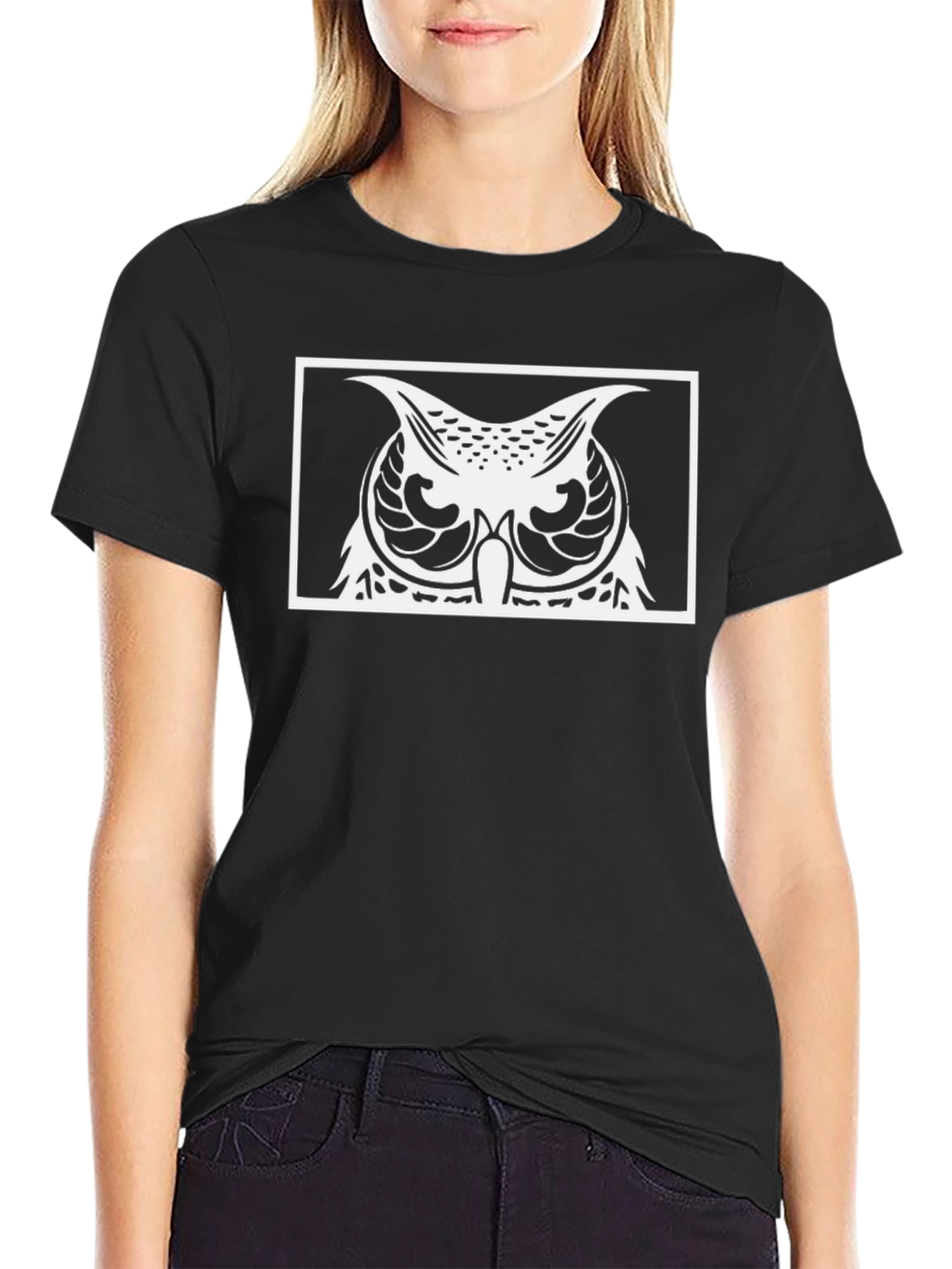 Owl Graphic Black T-Shirt - Mens