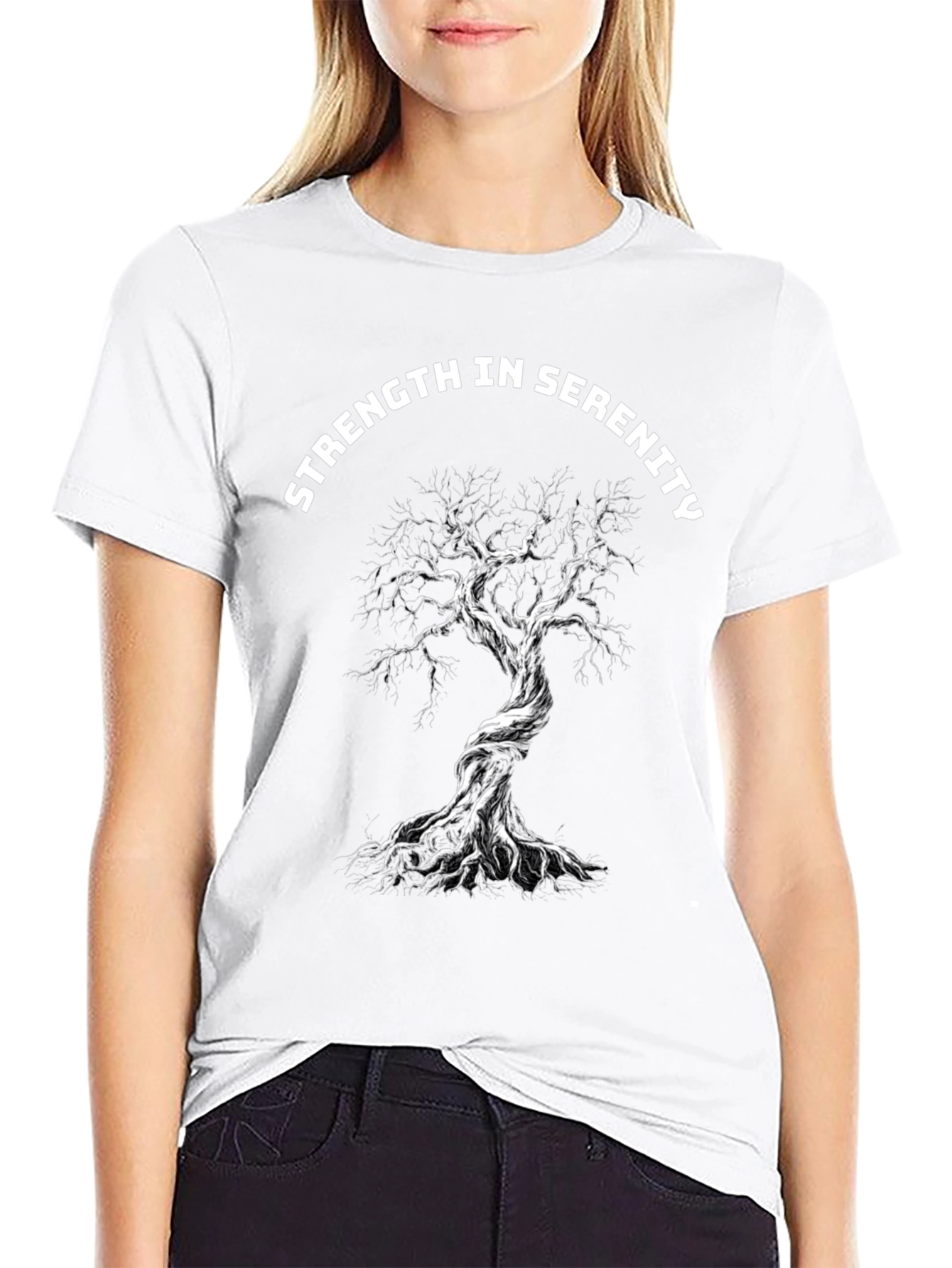 Strength in Serenity Tree Graphic Tee