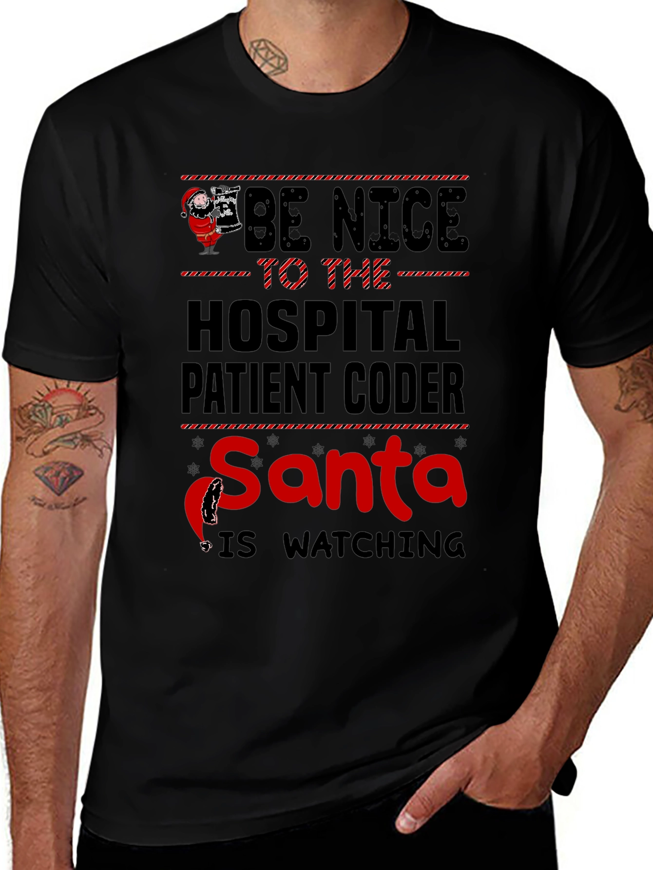 Funny Christmas Hospital Coder Santa T-Shirt