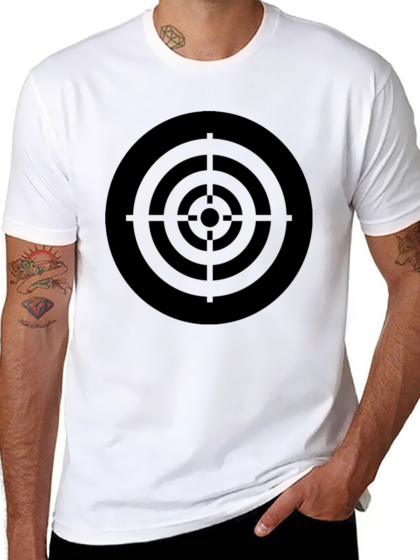 Target Graphic Tee - Black Cotton Crew Neck