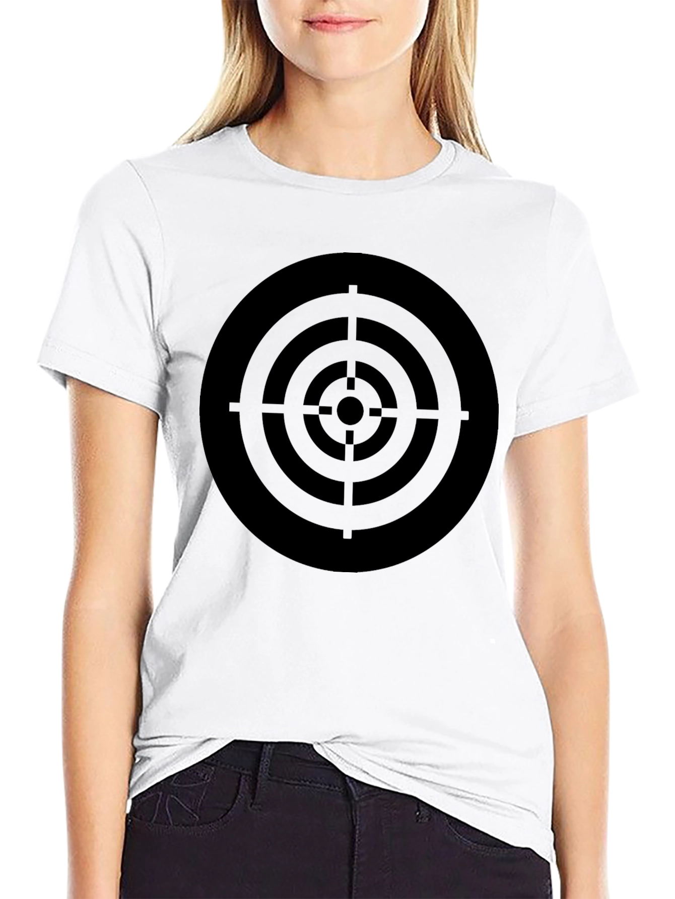 Target Graphic Tee - Black Cotton Crew Neck