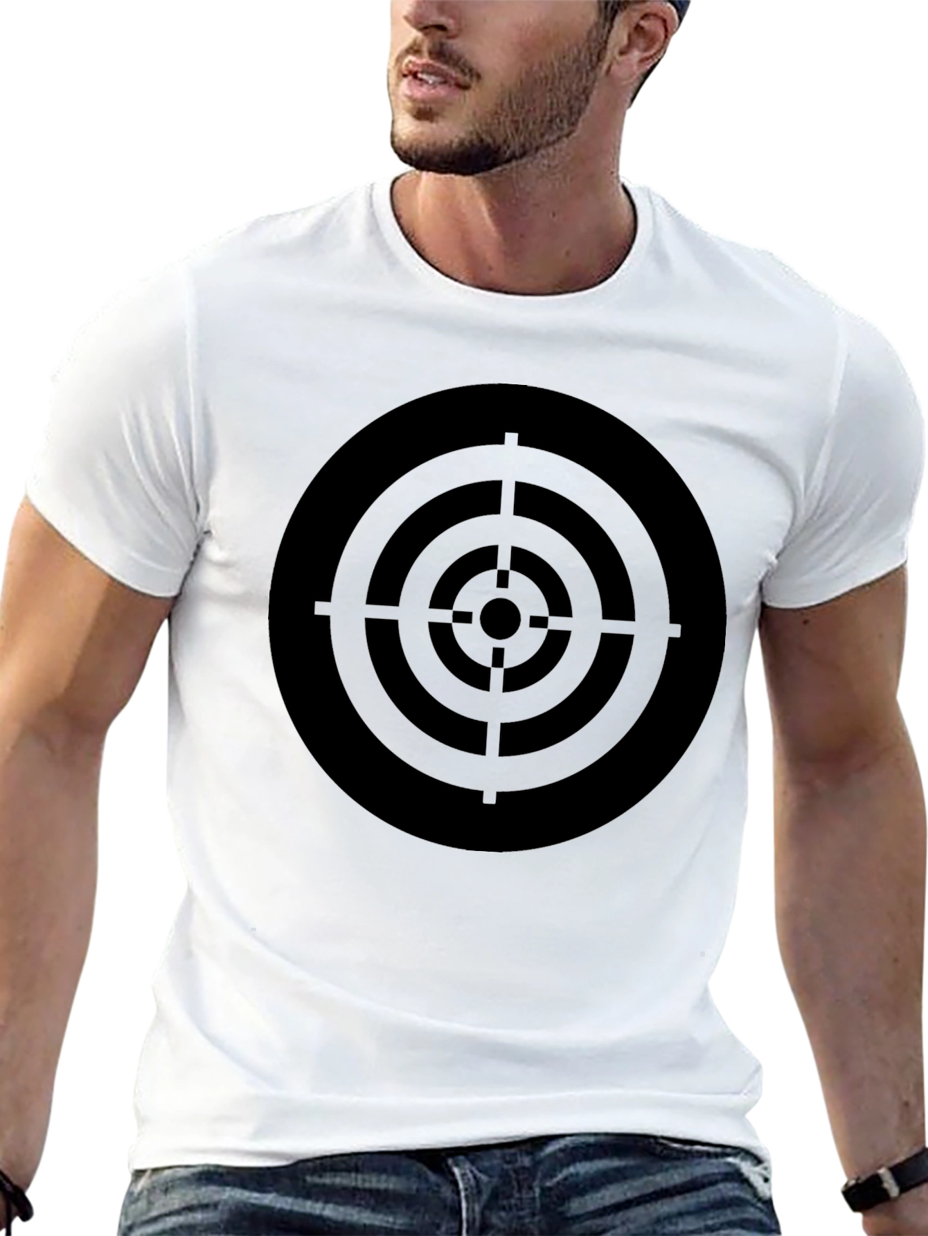Target Graphic Tee - Black Cotton Crew Neck