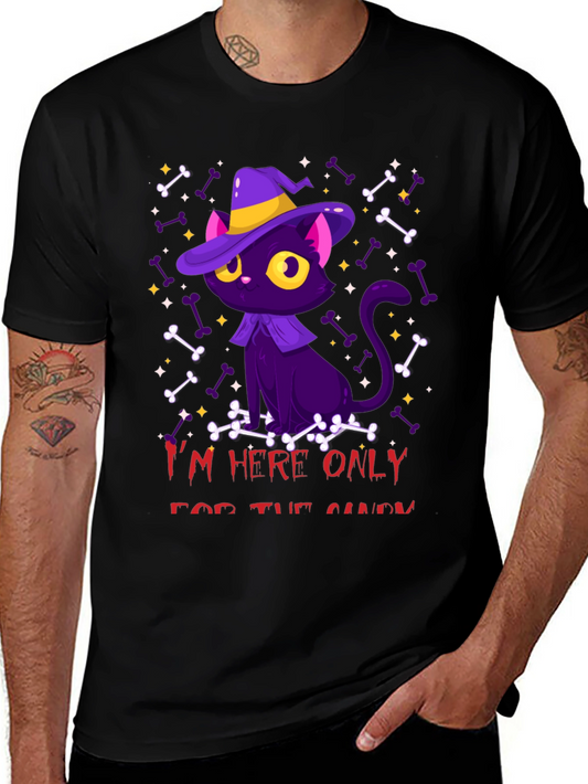 Halloween Cat T-Shirt: Im Here Only for the Candy